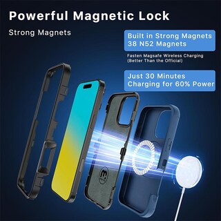 Foto 4 | . Funda Mybat Maverick Magsafe Clip Para Iphone 16 Pro - Azul Con Mica