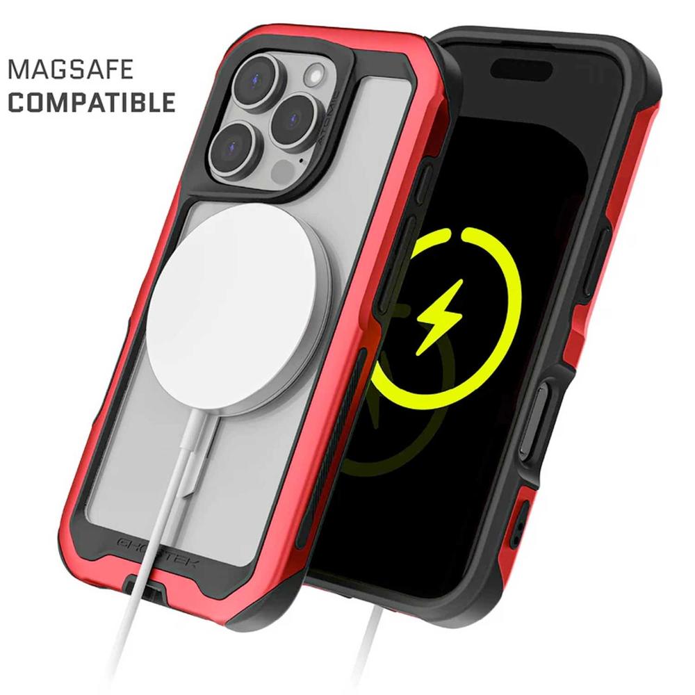 Foto 4 | Funda Ghostek Atomic para iPhone 16 Pro Max Aluminio Roja Transp Magsafe