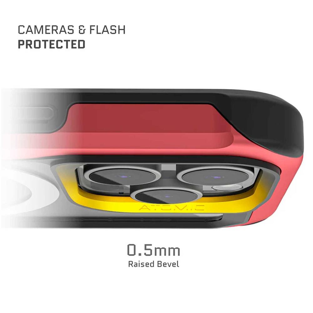 Foto 6 pulgar | Funda Ghostek Atomic para iPhone 16 Pro Max Aluminio Roja Transp Magsafe