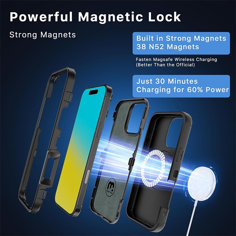 Foto 4 | . Funda Mybat Maverick Magsafe Clip Para Iphone 16 Pro - Negra Con Mica