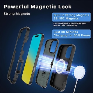Foto 4 | . Funda Mybat Maverick Magsafe Clip Para Iphone 16 Pro - Negra Con Mica