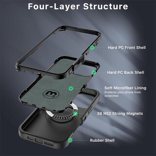 Foto 5 | . Funda Mybat Maverick Magsafe Clip Para Iphone 16 Pro - Negra Con Mica