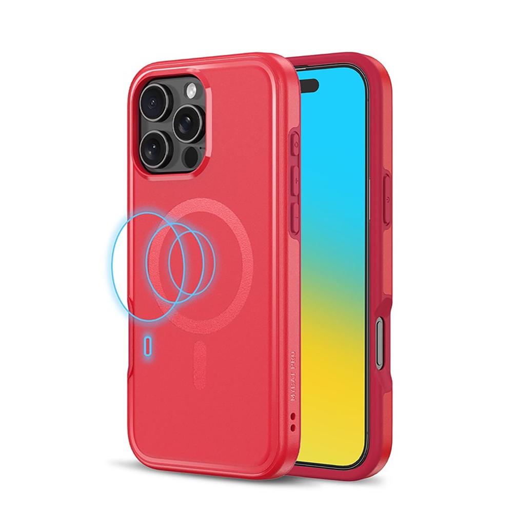 Foto 3 pulgar | Funda Mybat Fuse con Magsafe para iPhone 16 Pro Max Roja
