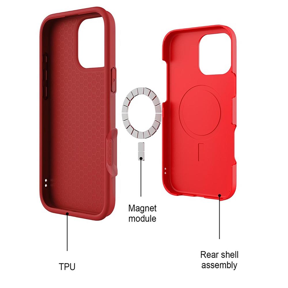 Foto 5 pulgar | Funda Mybat Fuse con Magsafe para iPhone 16 Pro Max Roja