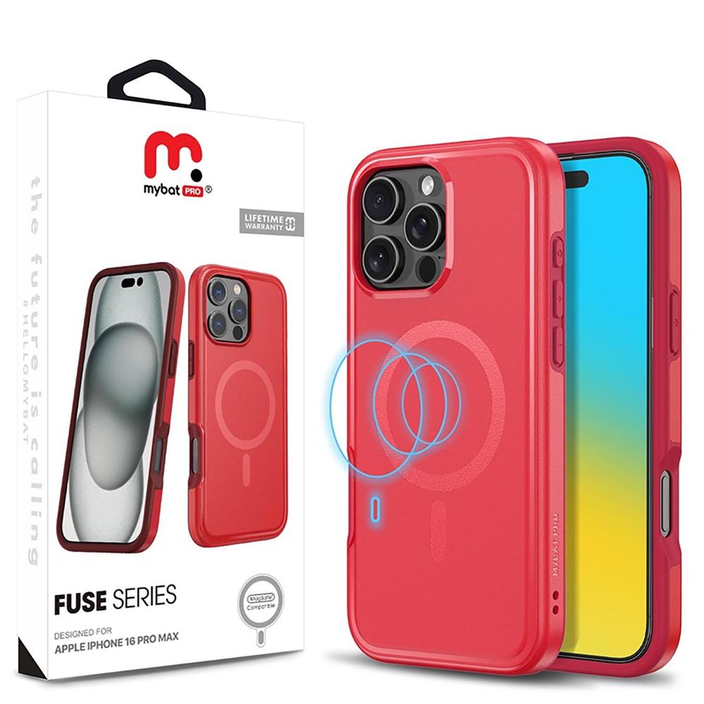 Foto 9 pulgar | Funda Mybat Fuse con Magsafe para iPhone 16 Pro Max Roja