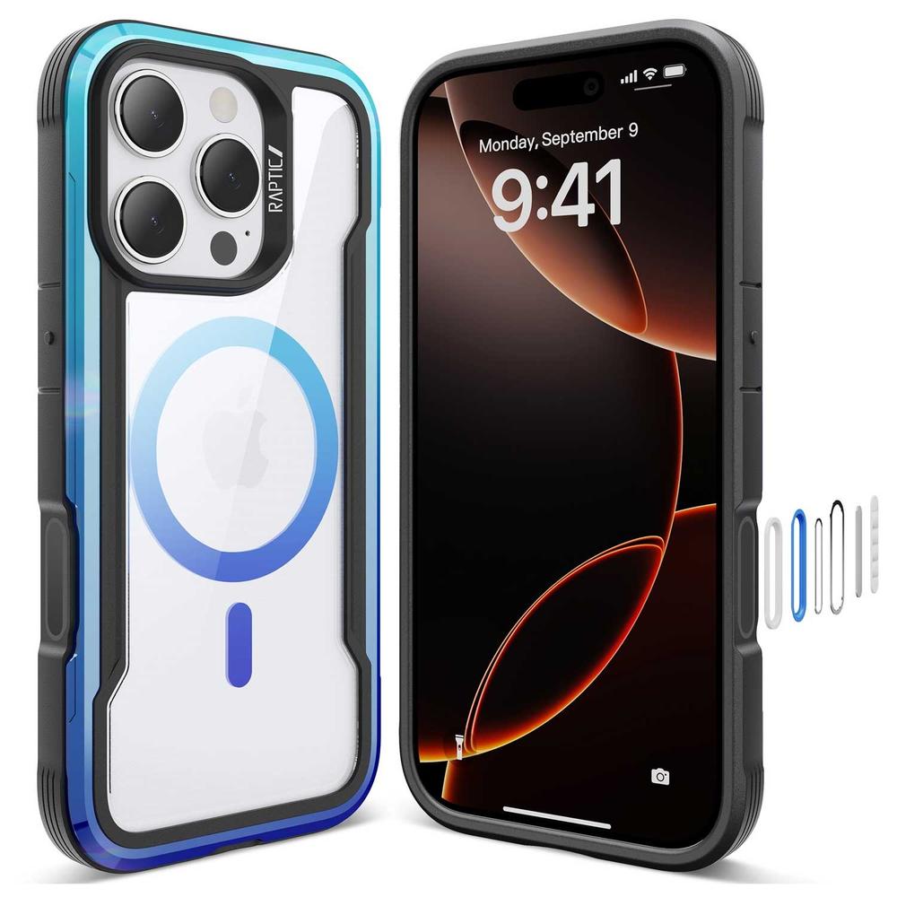 Foto 5 pulgar | . Funda Raptic Shield Para Iphone 16 Pro Max Azul Compatible Con Magsafe