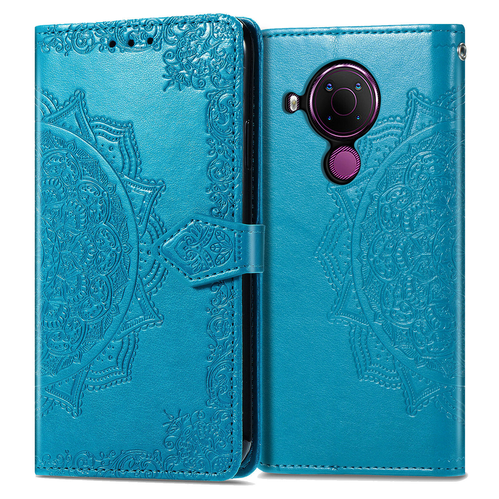 Foto 2 | Funda De Piel Tipo Cartera Para Nokia 5.4, Color Azul - Venta Internacional.