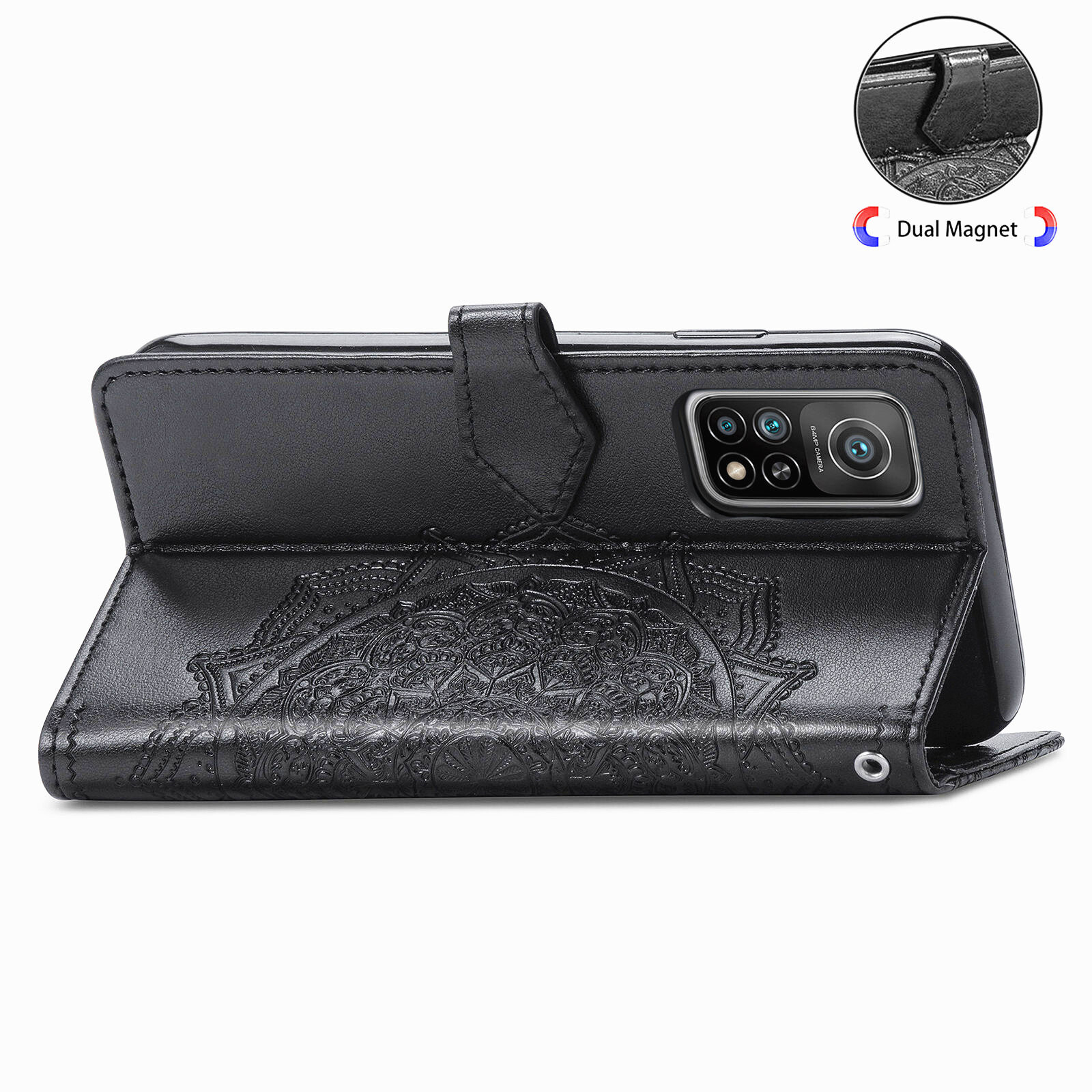 Foto 4 pulgar | Funda De Piel Tipo Cartera Para Xiaomi Mi 10t/10t Pro - Negra - Venta Internacional.