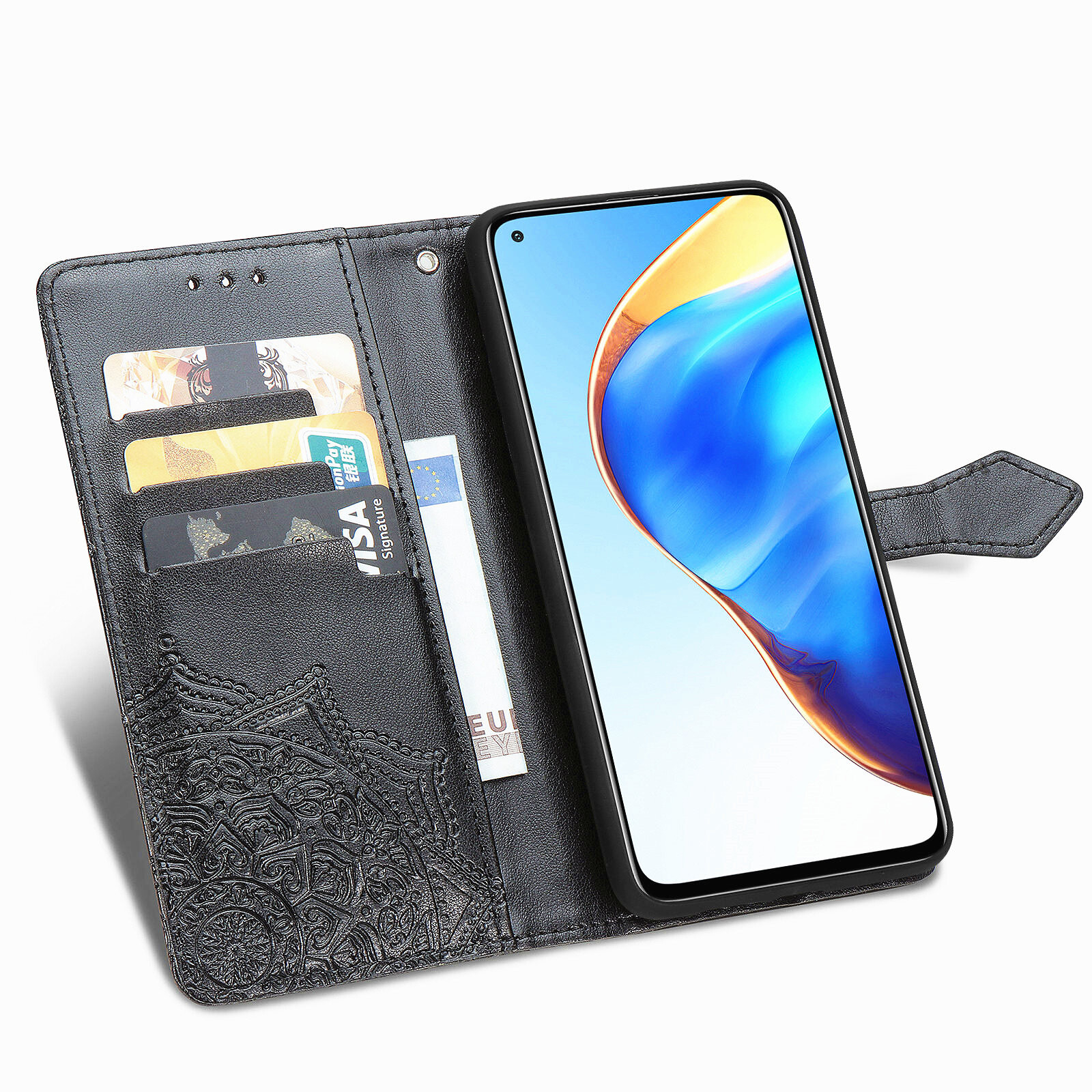 Foto 5 pulgar | Funda De Piel Tipo Cartera Para Xiaomi Mi 10t/10t Pro - Negra - Venta Internacional.