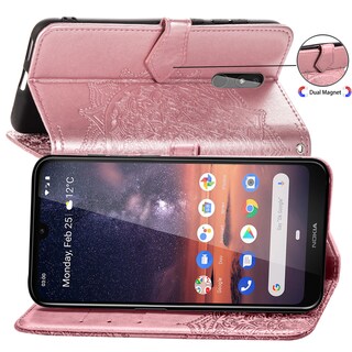 Foto 3 | Funda De Piel Tipo Cartera Para Nokia 3.2 - Oro Rosa - Venta Internacional.