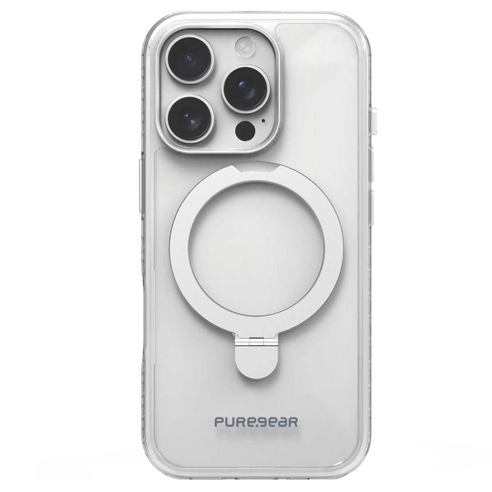 . Funda Puregear Slimshell Kik Mag Para Iphone 16 Pro Max Transp Plata Compatible Con Magsafe
