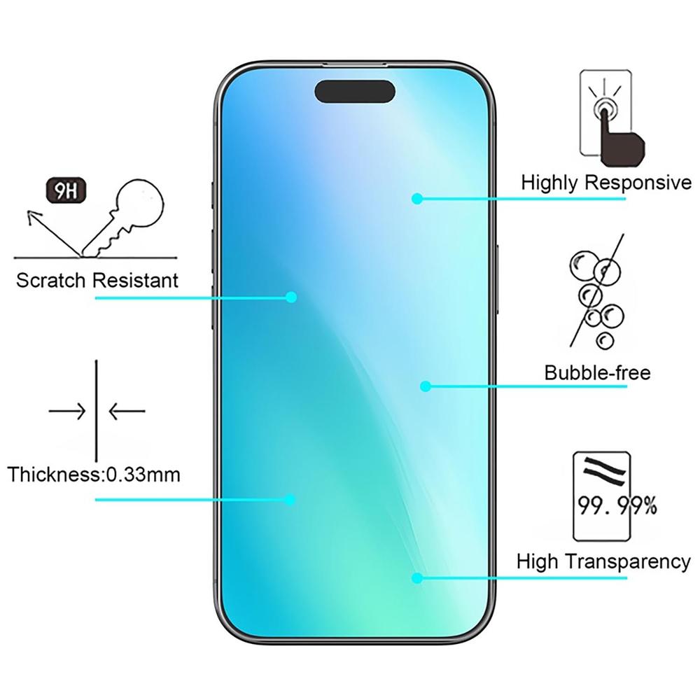 Foto 5 pulgar | Mica Vidrio Mybat Para Iphone 16 Plus Protectora De Pantalla Transparente