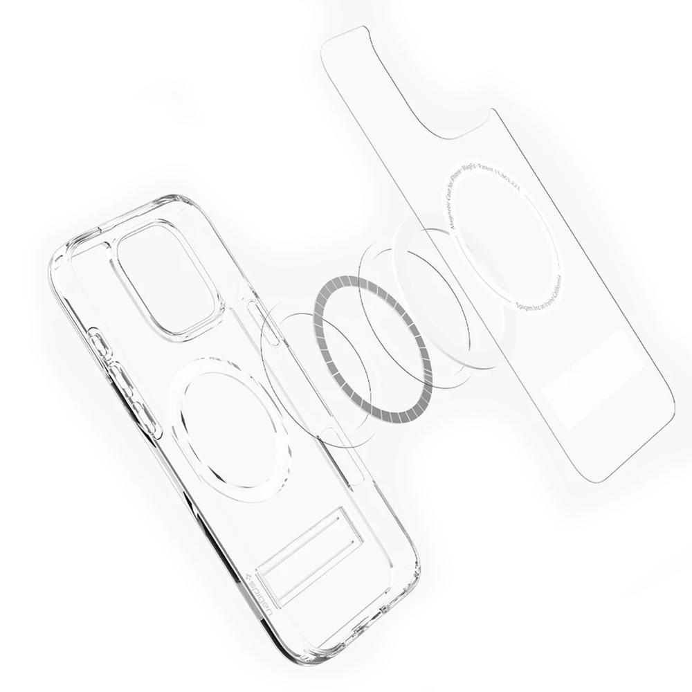 Foto 3 pulgar | . Funda Spigen Slim Armor S Magfit Para Iphone 16 Pro Transparente