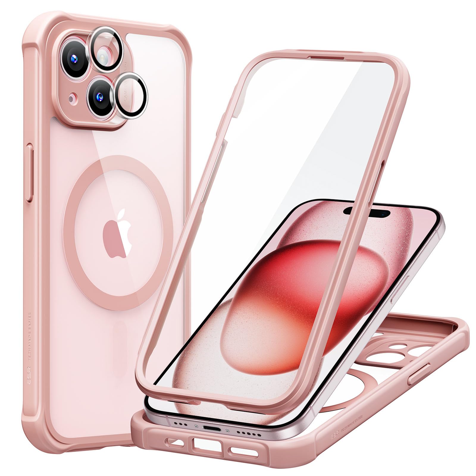 Foto 2 pulgar | Funda Magnética Esr Para Iphone 15 Con Vidrio Templado Rosa - Venta Internacional.