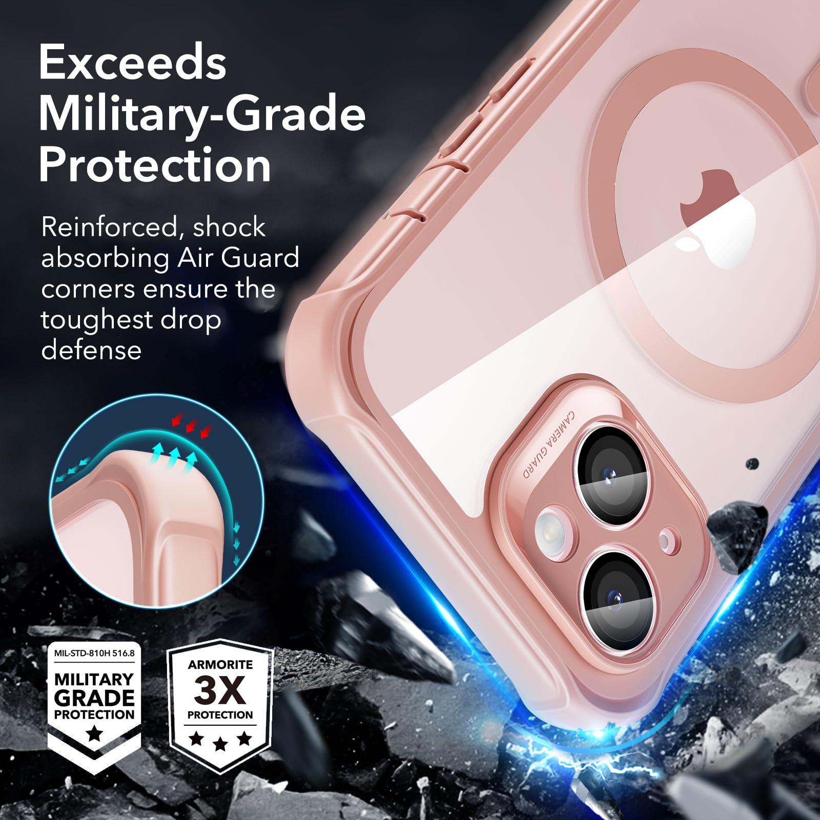 Foto 4 | Funda Magnética Esr Para Iphone 15 Con Vidrio Templado Rosa - Venta Internacional.