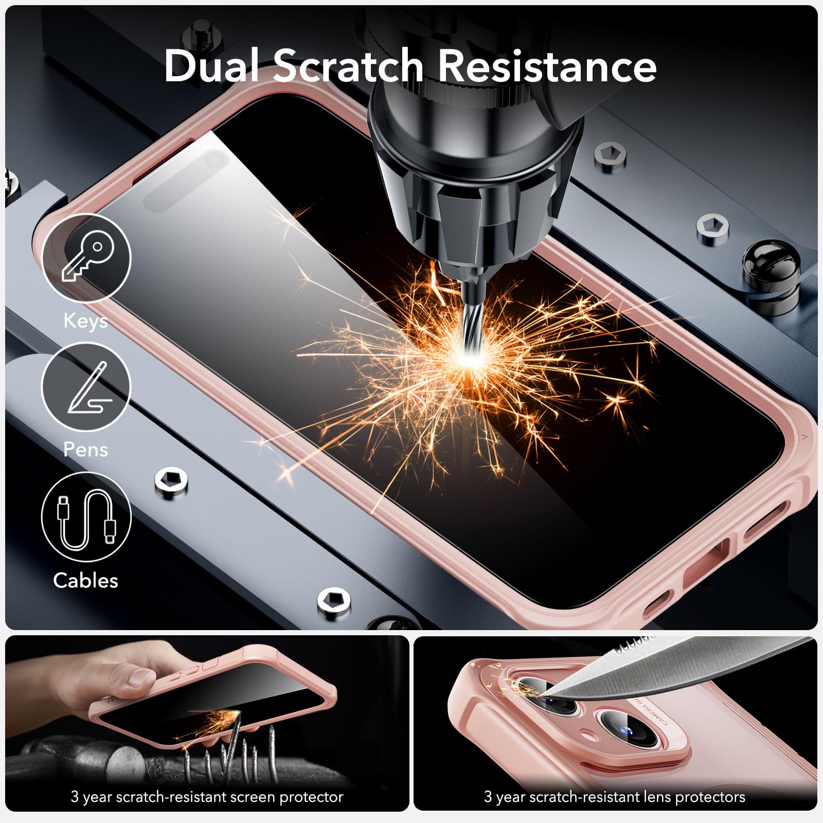 Foto 8 pulgar | Funda Magnética Esr Para Iphone 15 Con Vidrio Templado Rosa - Venta Internacional.