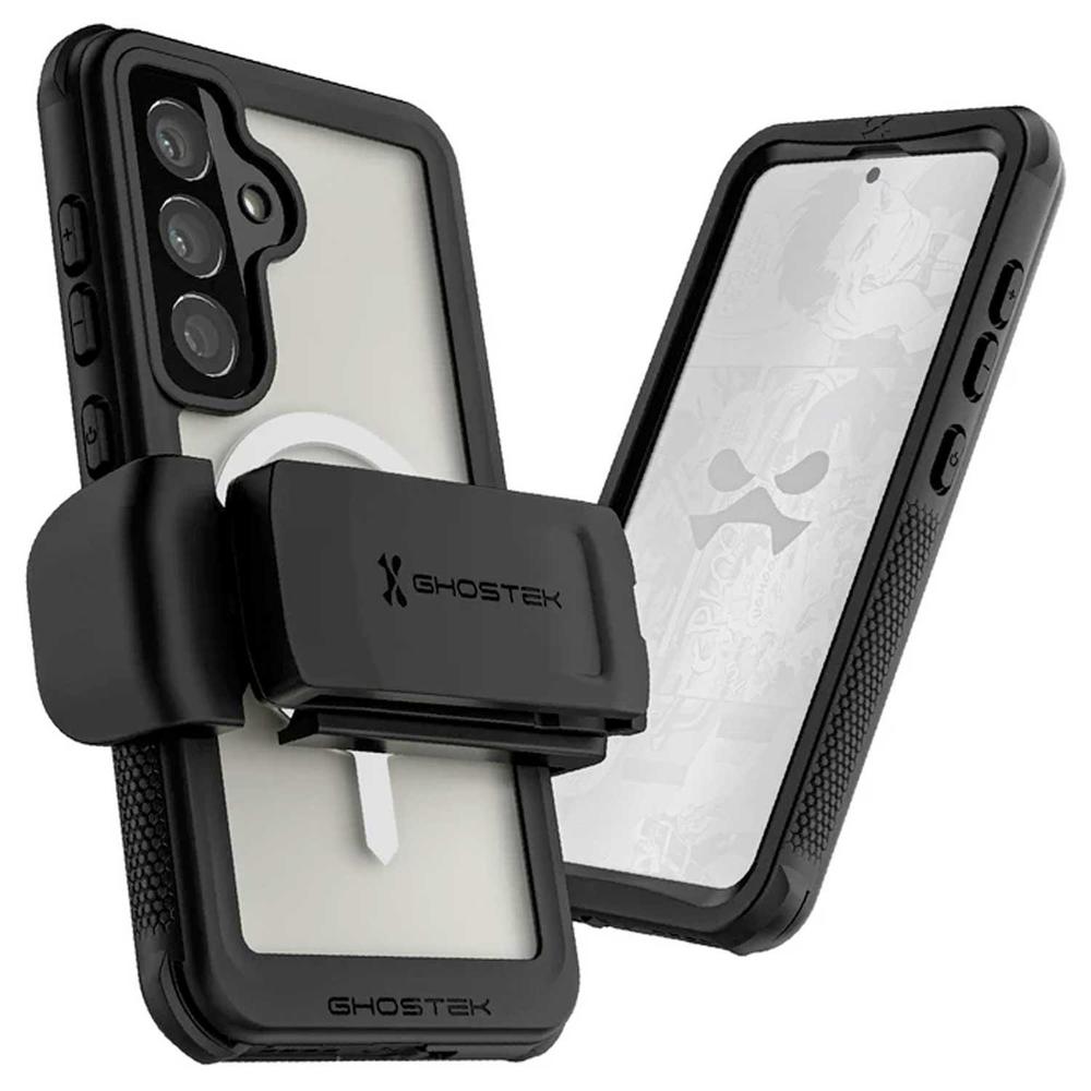 Foto 2 pulgar | . Funda Ghostek Nautical Clip Para Samsung S25 Plus Transp Negra Magsafe Contra Agua