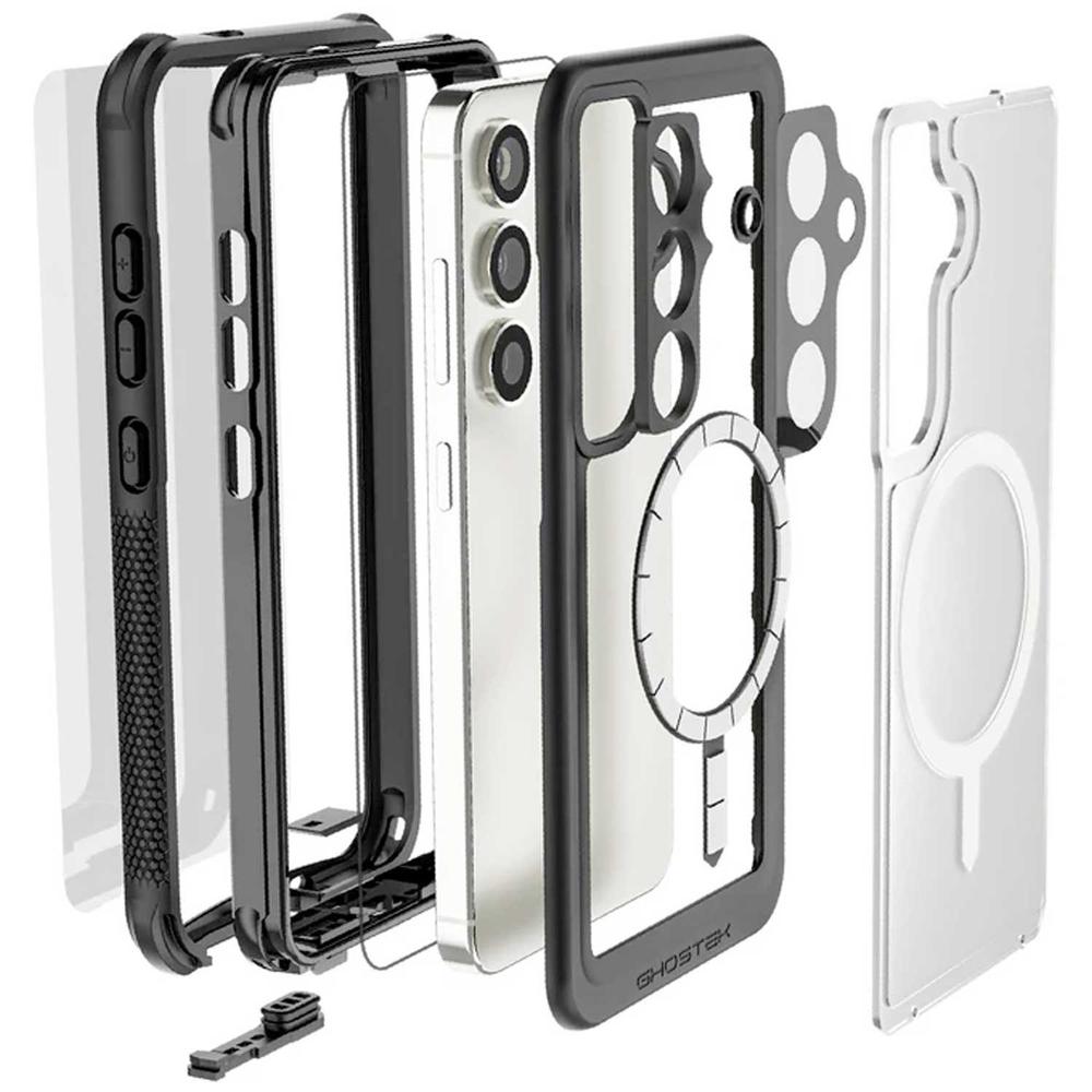 Foto 4 pulgar | . Funda Ghostek Nautical Clip Para Samsung S25 Plus Transp Negra Magsafe Contra Agua