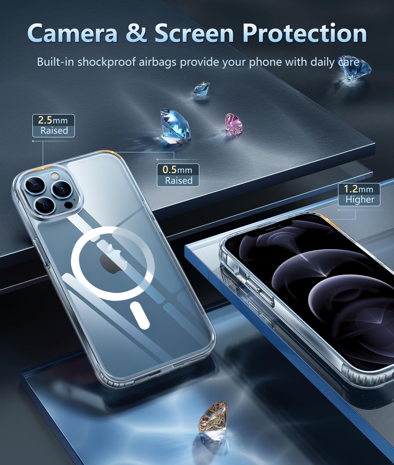 Foto 5 | Funda De Teléfono Fntcase Para Iphone 12 Pro Max Magnetic Clear - Venta Internacional.