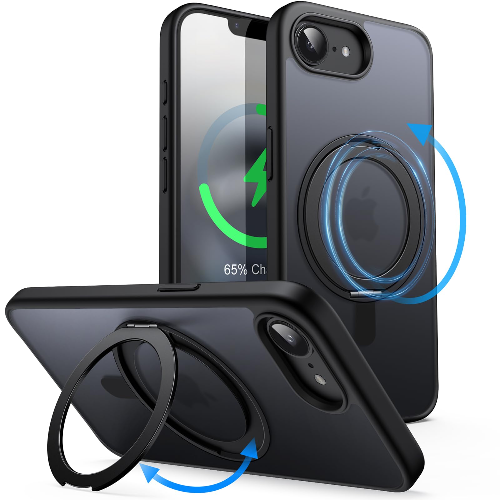 Foto 2 pulgar | Funda De Teléfono Jetech Con Anillo Giratorio De 360° Para Iphone 16e, 6.1 Pulgadas, 2025 - Venta Internacional.