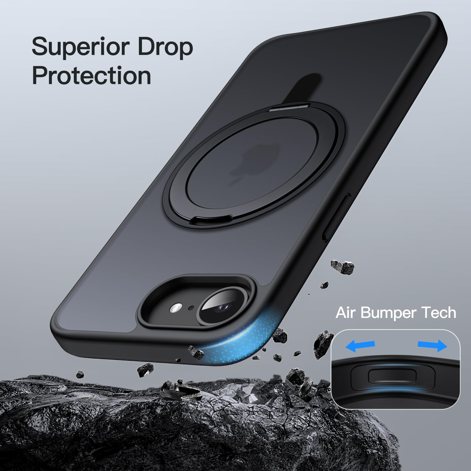 Foto 8 pulgar | Funda De Teléfono Jetech Con Anillo Giratorio De 360° Para Iphone 16e, 6.1 Pulgadas, 2025 - Venta Internacional.