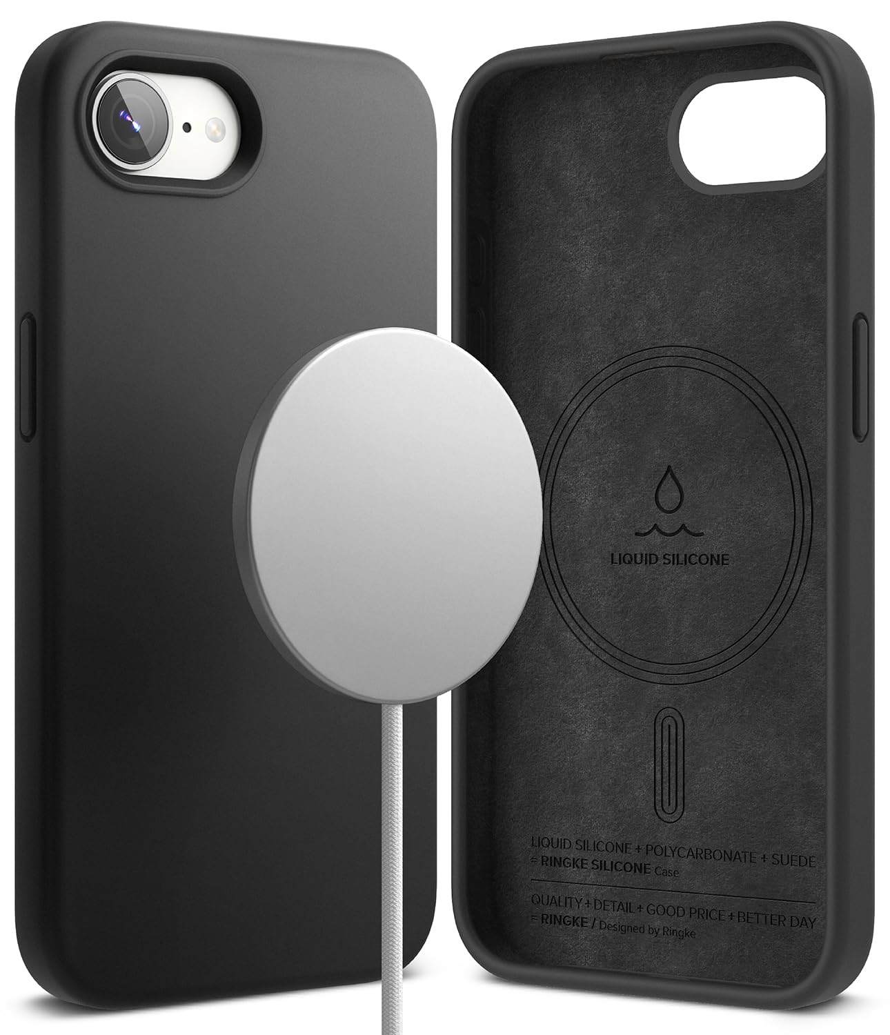 Foto 2 pulgar | Funda Magnética De Silicona Ringke Para Iphone 16e Negra - Venta Internacional.