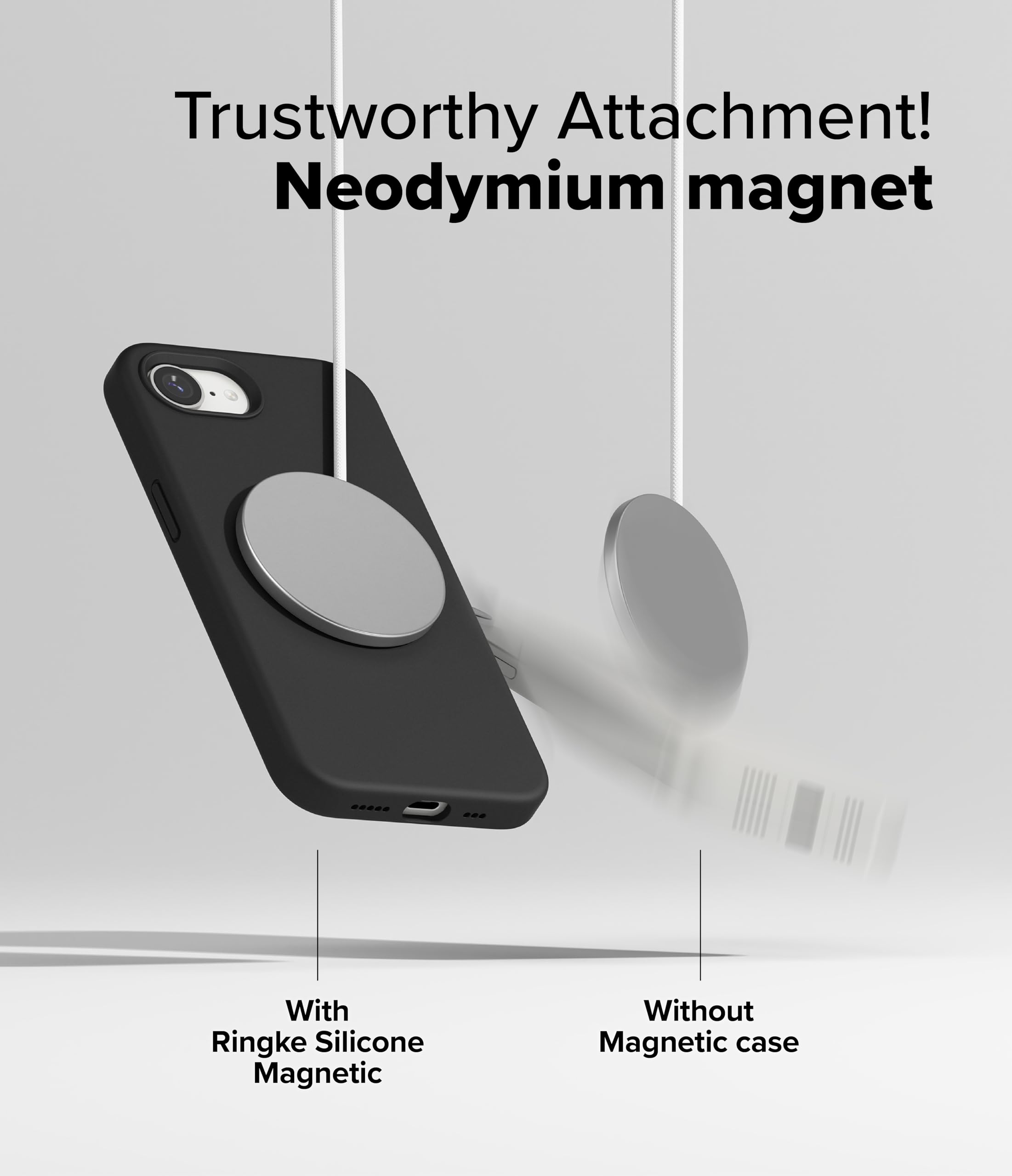 Foto 4 pulgar | Funda Magnética De Silicona Ringke Para Iphone 16e Negra - Venta Internacional.