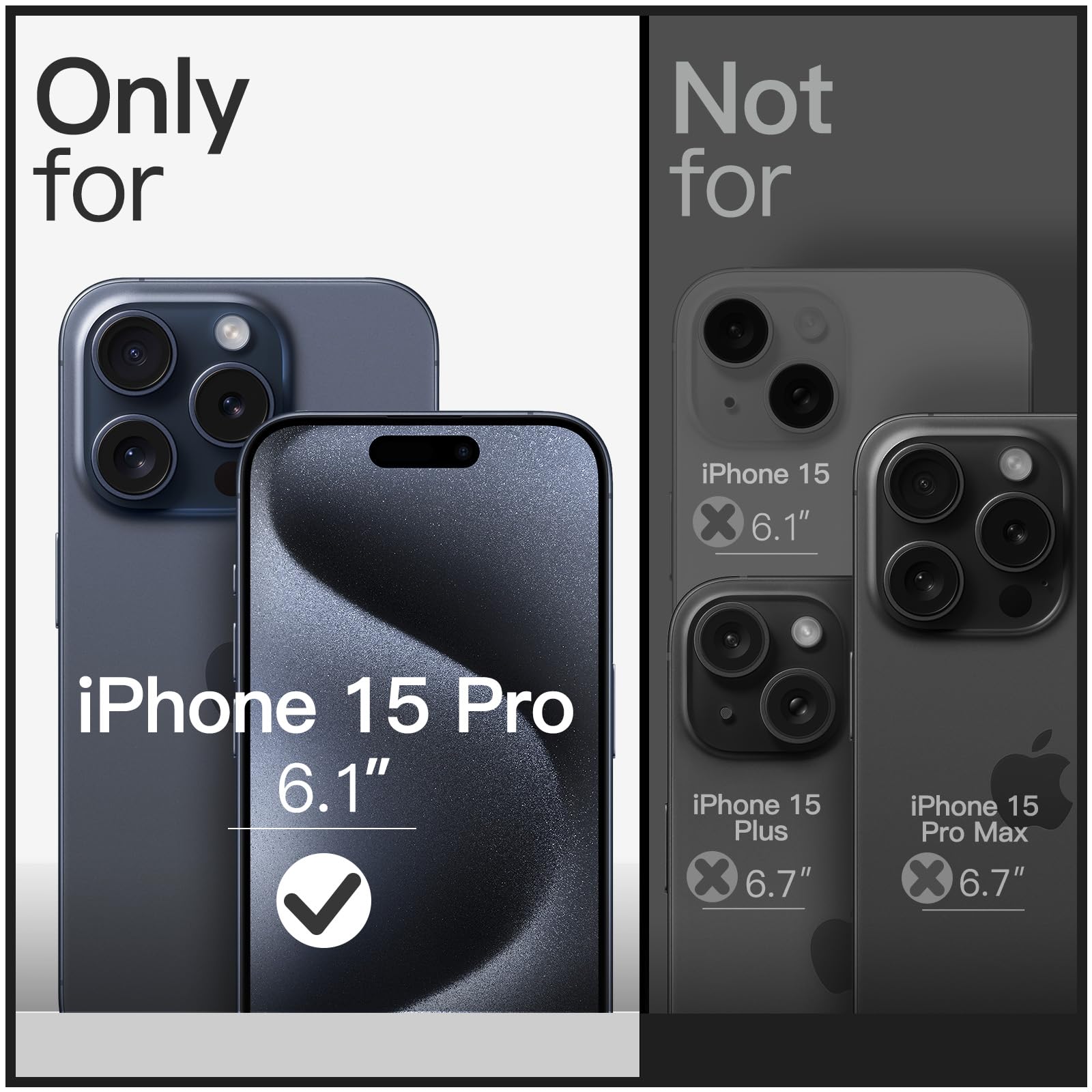 Foto 2 | Funda Jetech Slim Para Iphone 15 Pro De 6,1 Pulgadas, Tpu Azul - Venta Internacional.