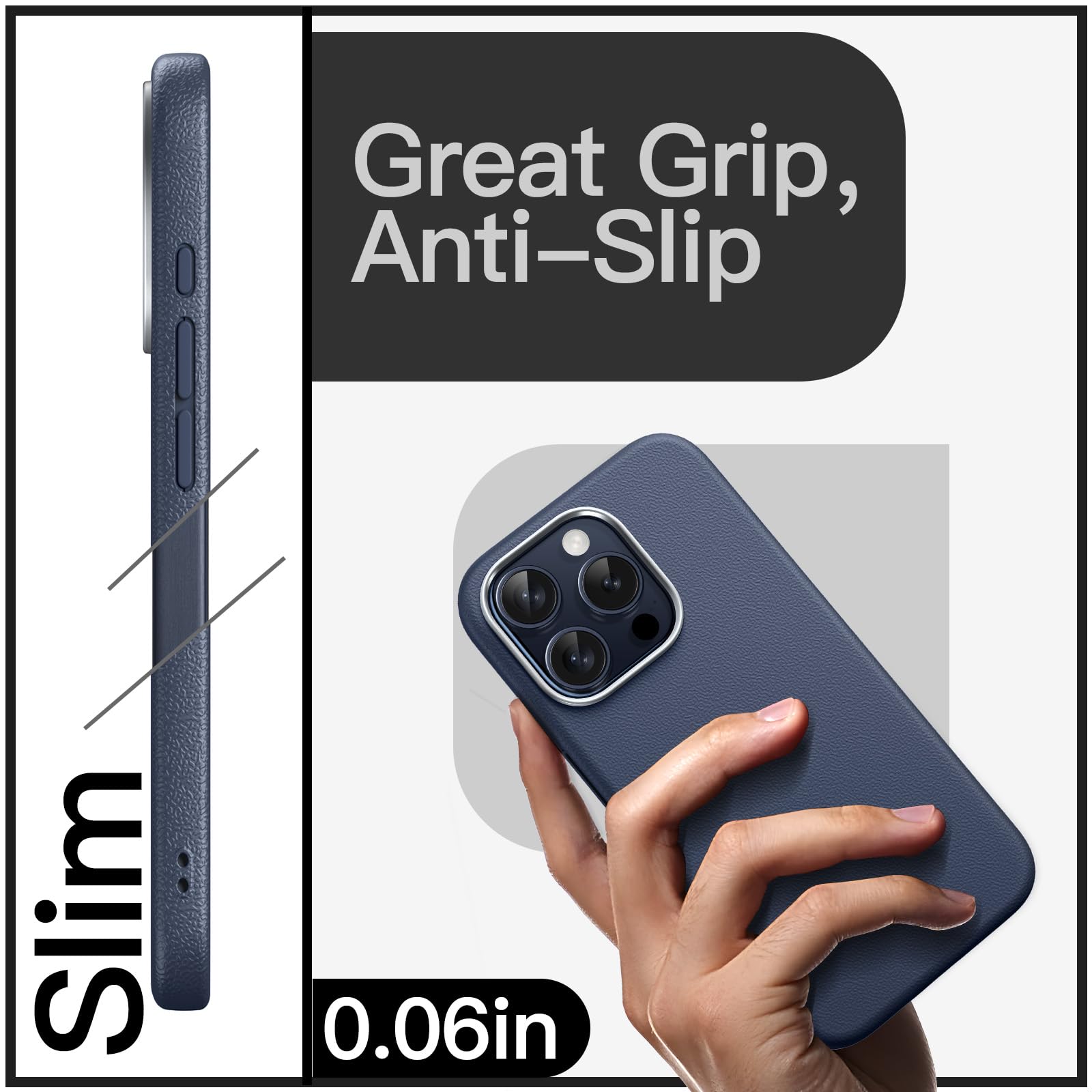 Foto 4 pulgar | Funda Jetech Slim Para Iphone 15 Pro De 6,1 Pulgadas, Tpu Azul - Venta Internacional.