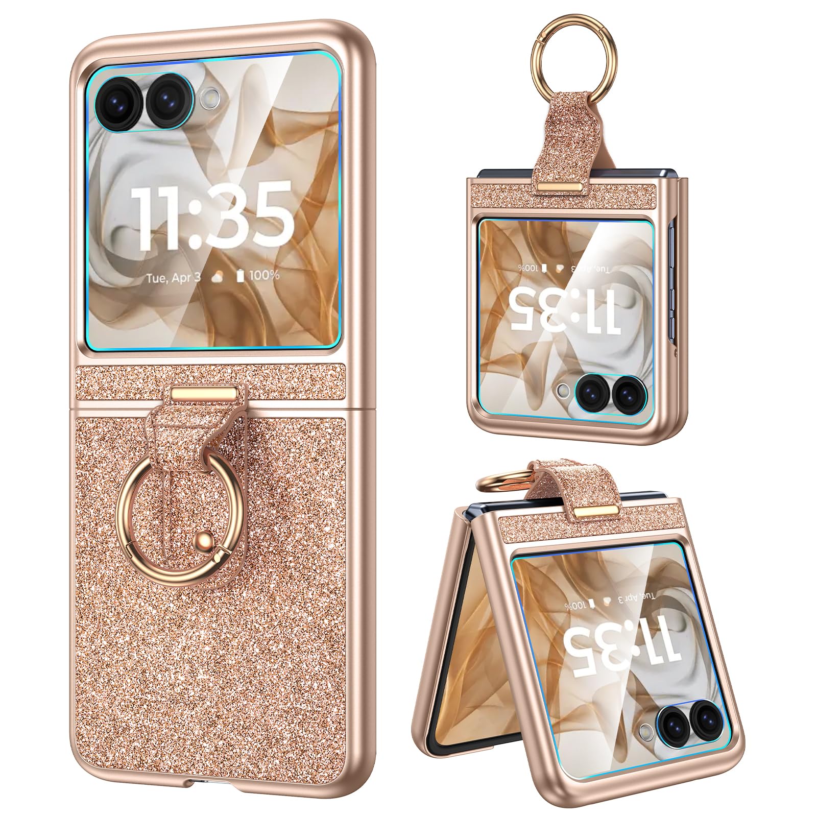 Foto 2 pulgar | Funda De Teléfono Caka Bling Para Motorola Razr 2024/2025 Rose Gold - Venta Internacional.