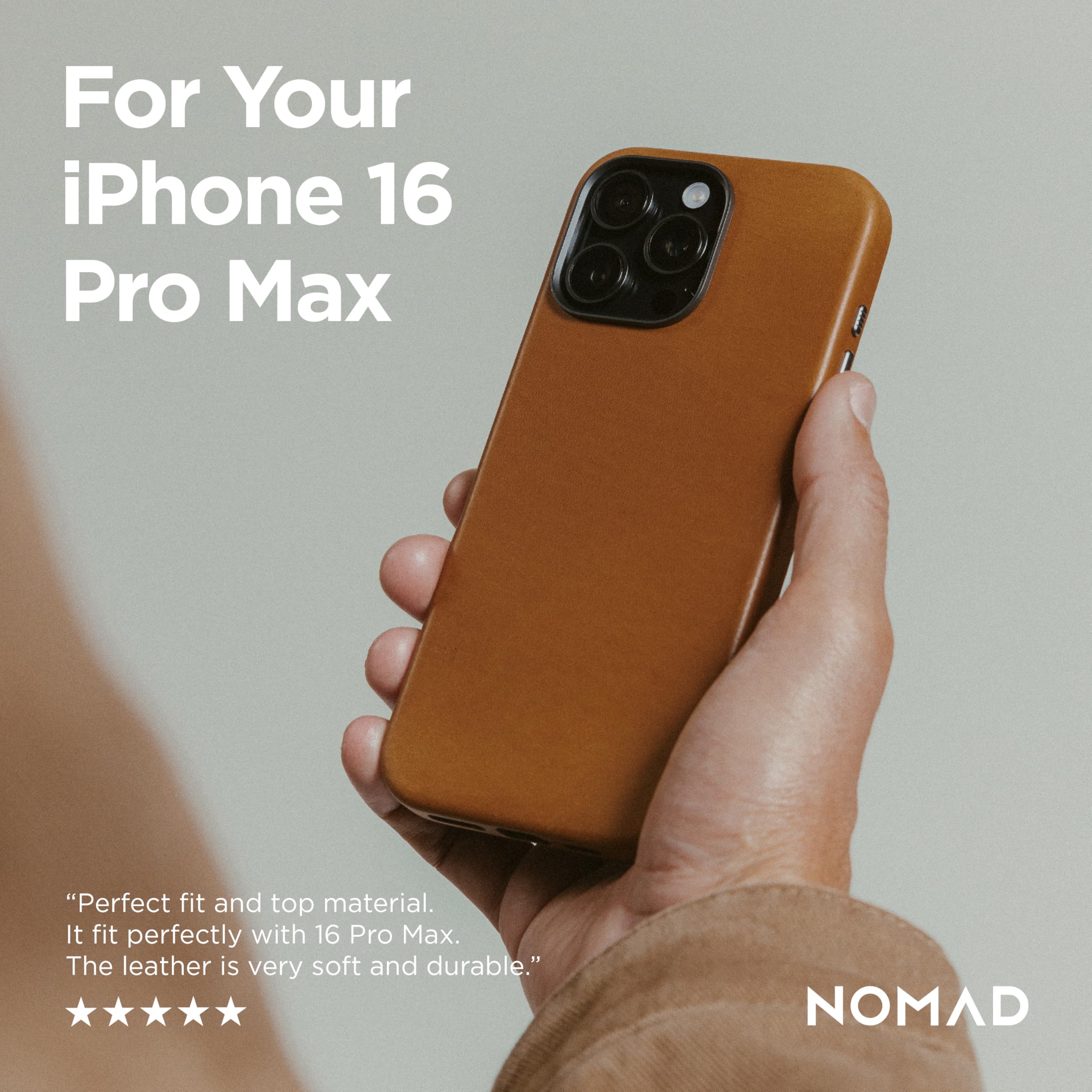 Foto 5 pulgar | Funda De Piel Nomad Iphone 16 Pro Max English Tan Magsafe - Venta Internacional.