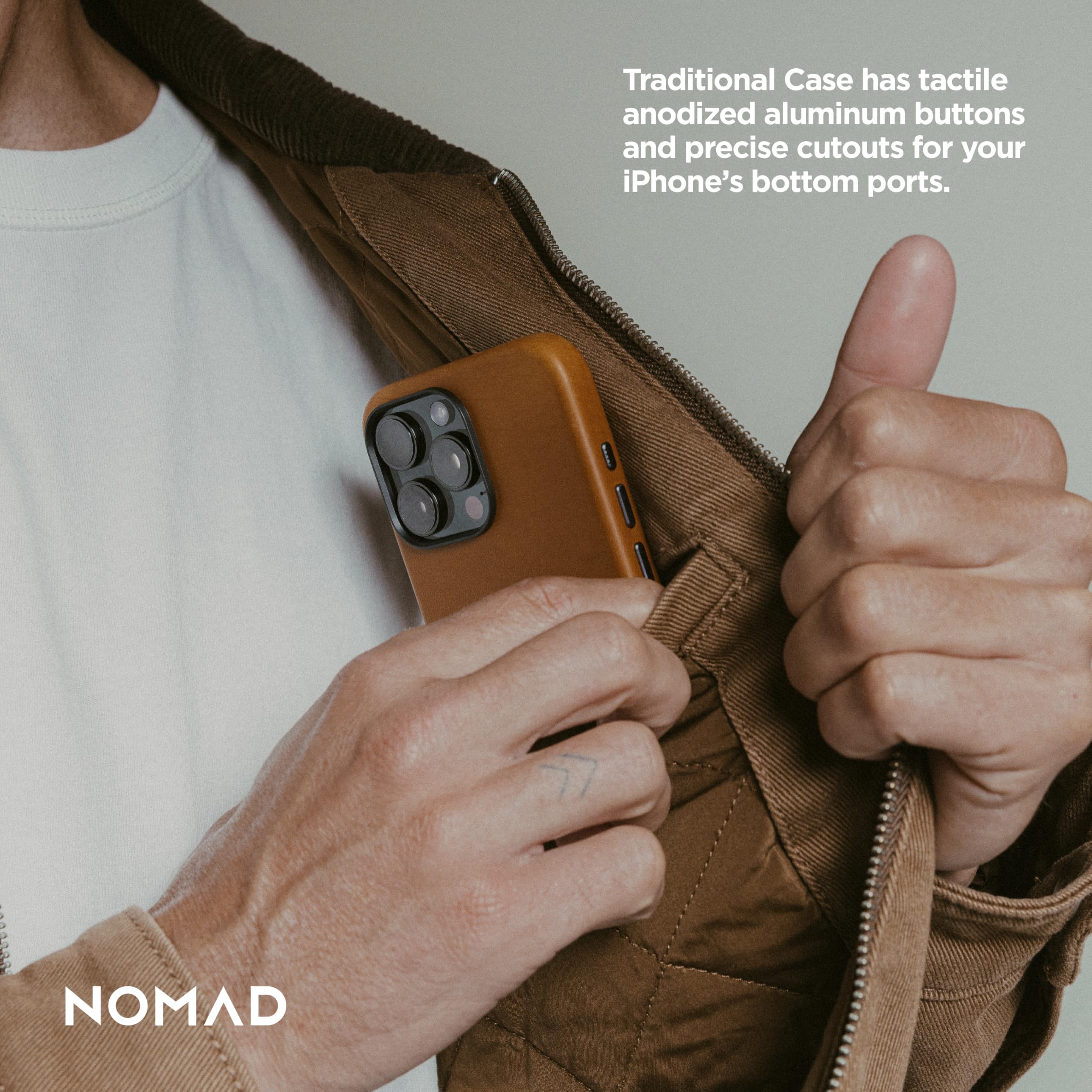 Foto 8 pulgar | Funda De Piel Nomad Iphone 16 Pro Max English Tan Magsafe - Venta Internacional.