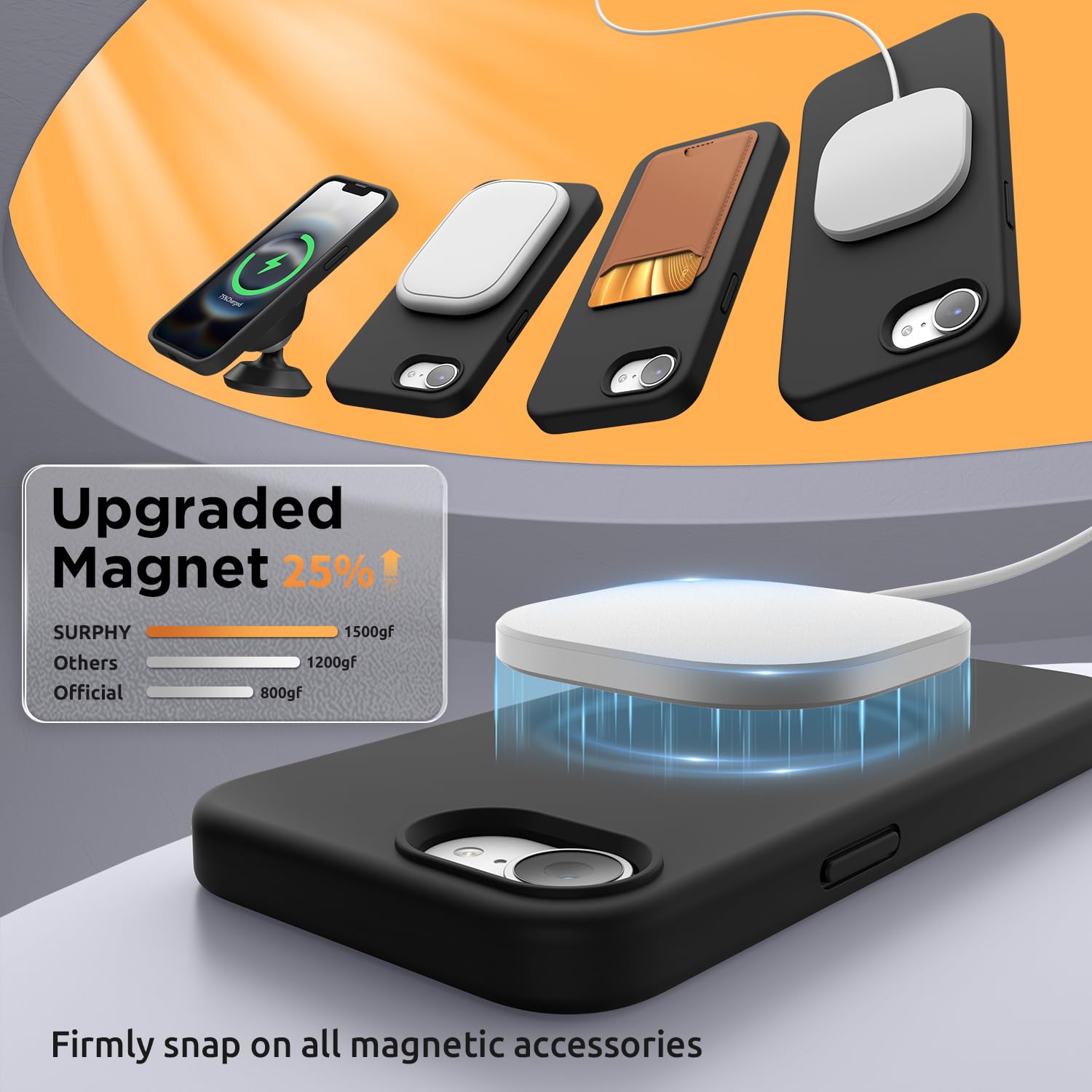 Foto 3 | Funda Surphy Para Iphone 16e Con Magsafe Con Pantalla Negra - Venta Internacional.