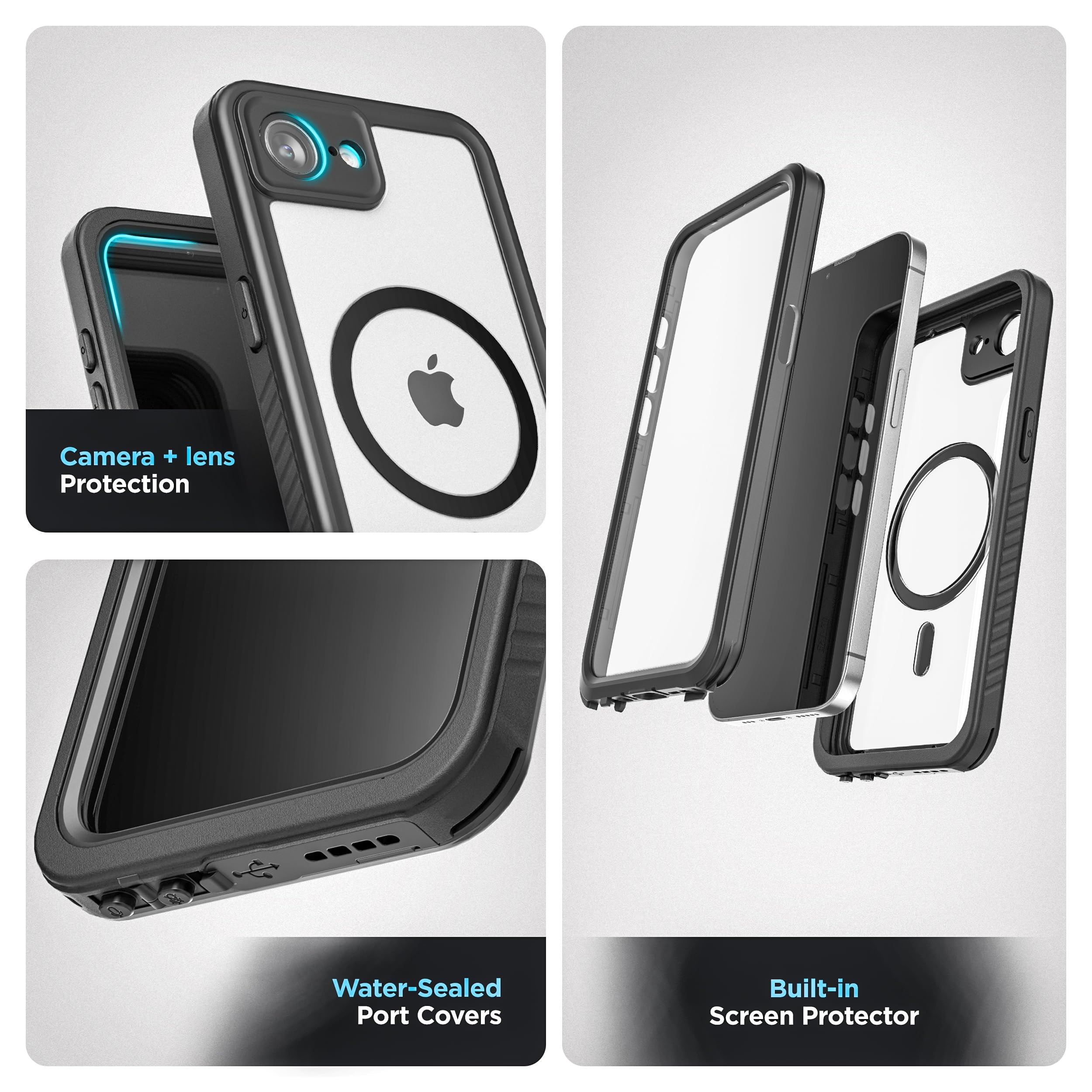 Foto 8 pulgar | Funda Impermeable Para Iphone 16e (2025) Transparente - Venta Internacional.