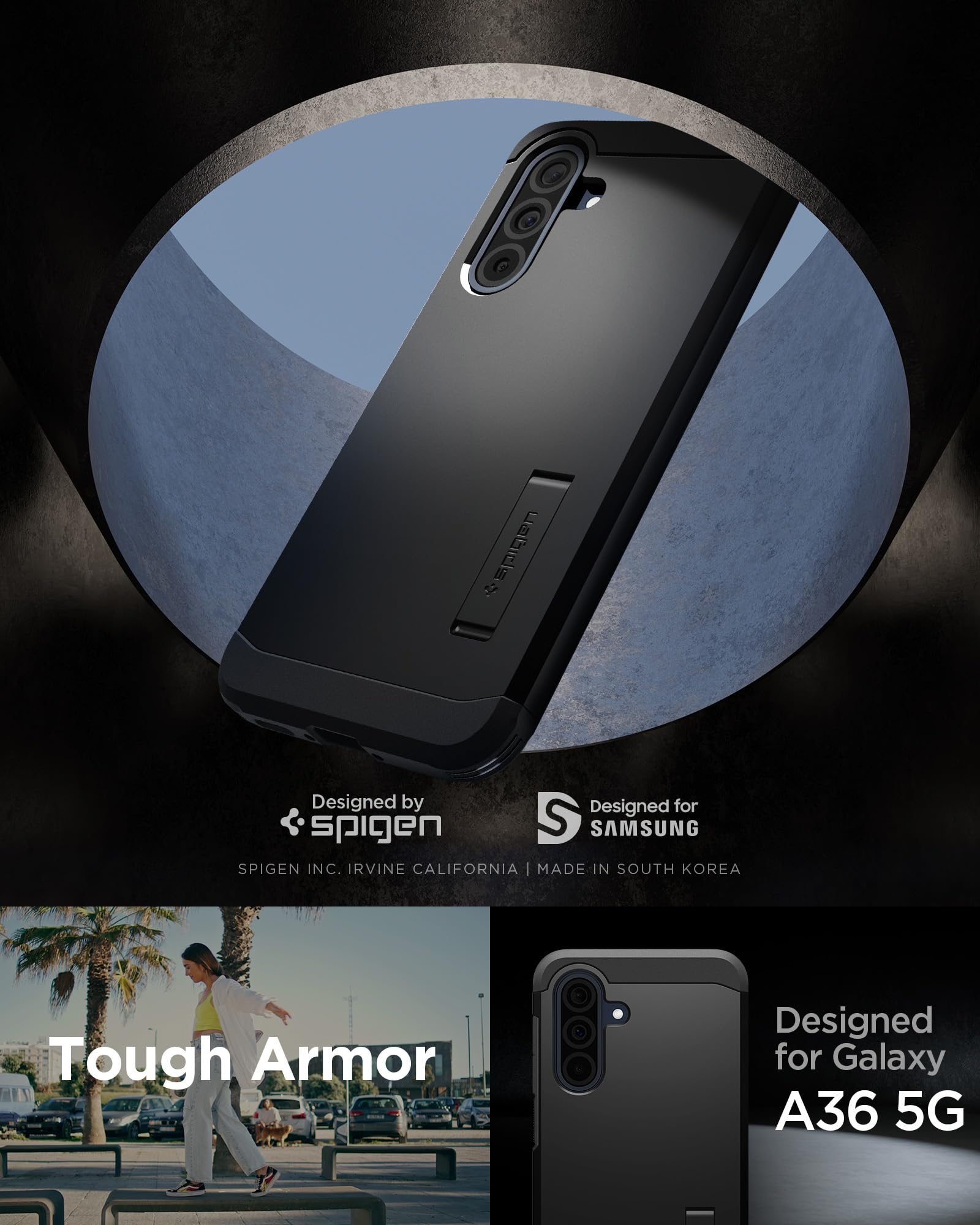 Foto 3 pulgar | Funda De Teléfono Spigen Tough Armor Para Samsung Galaxy A36 5g - Venta Internacional.