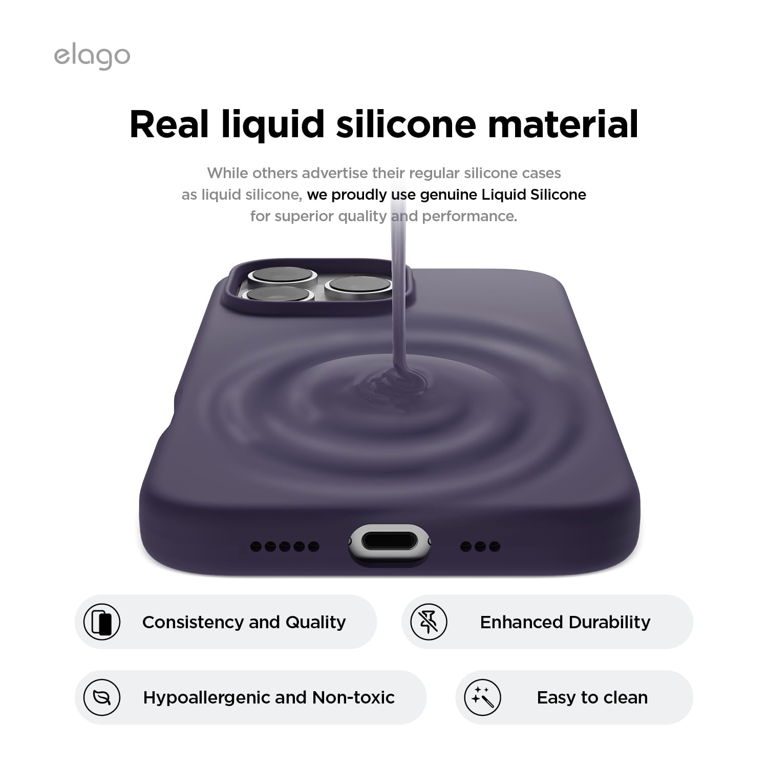 Foto 6 pulgar | Funda De Teléfono Elago Magnetic Silicone Para Iphone 16 Pro 6.3 - Venta Internacional.