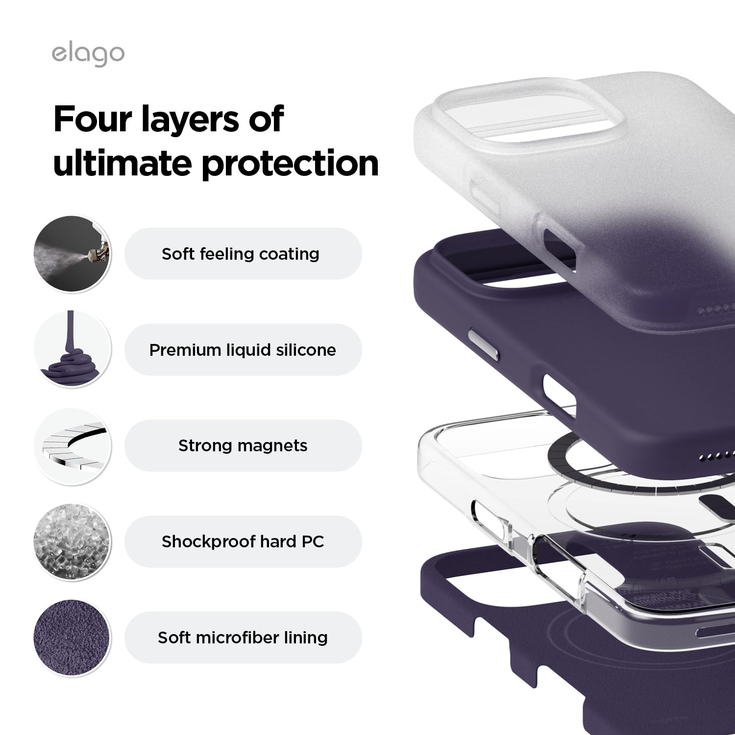 Foto 7 pulgar | Funda De Teléfono Elago Magnetic Silicone Para Iphone 16 Pro 6.3 - Venta Internacional.