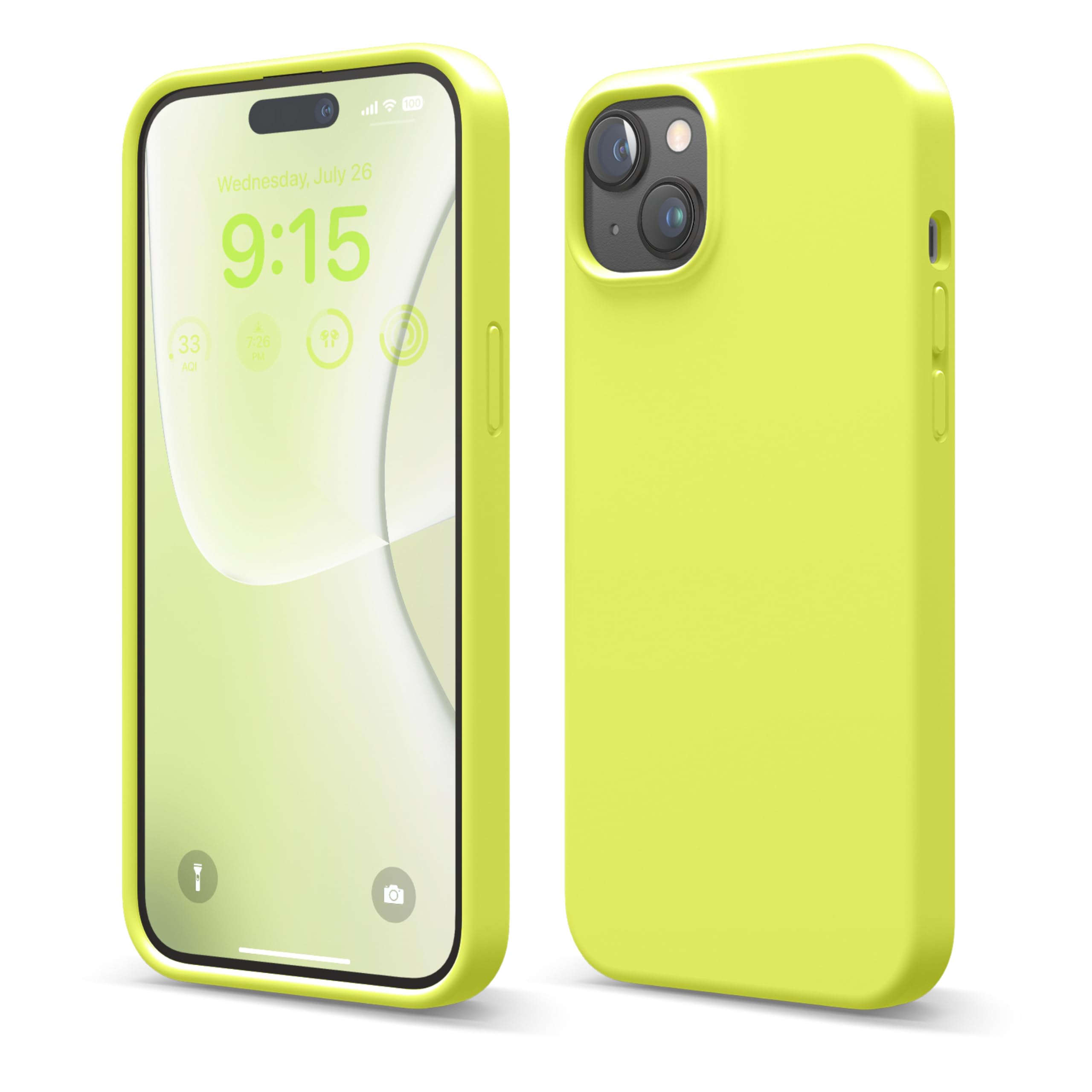 Foto 2 pulgar | Funda Elago Liquid Silicone Para Iphone 15 Plus, Color Amarillo Neón - Venta Internacional.