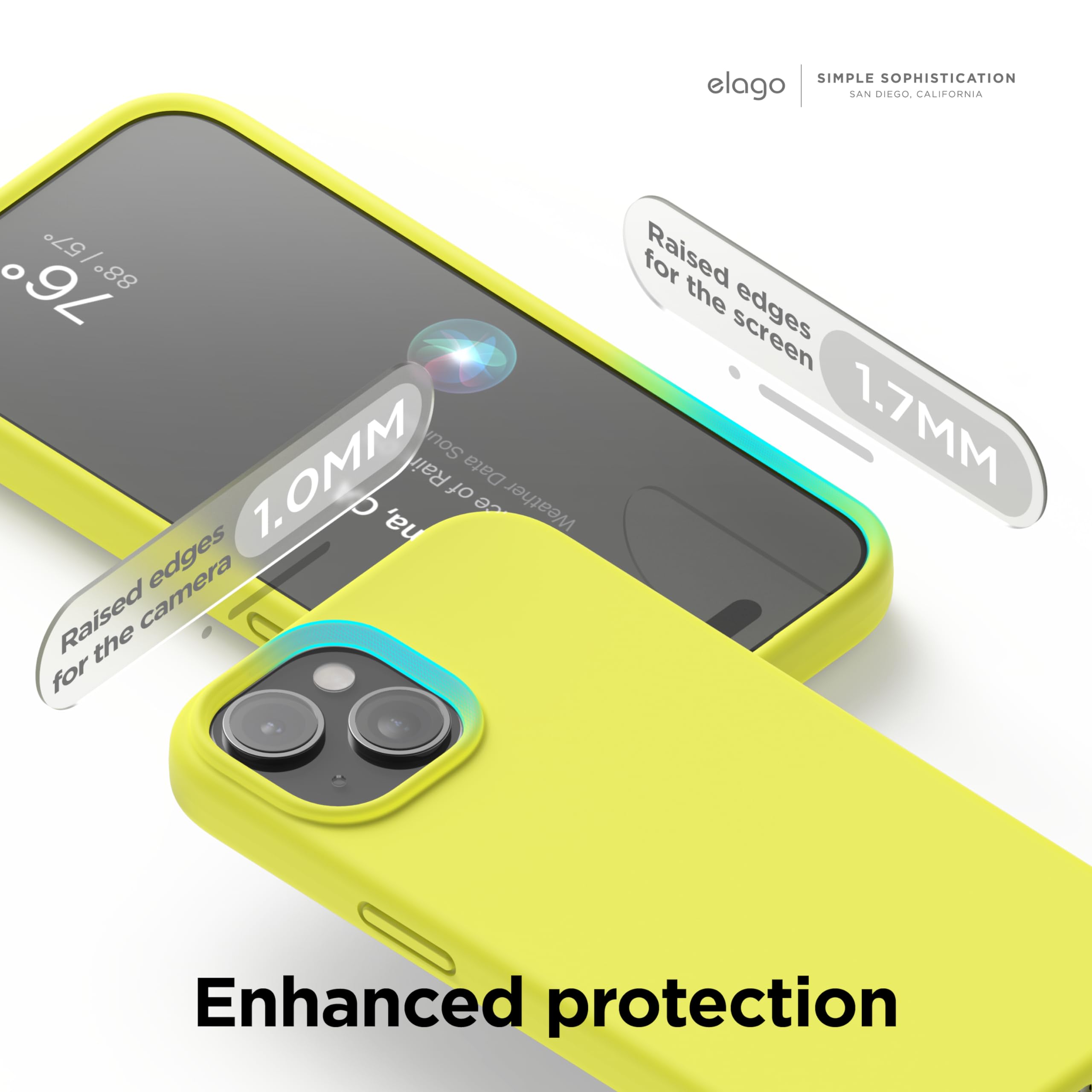 Foto 5 | Funda Elago Liquid Silicone Para Iphone 15 Plus, Color Amarillo Neón - Venta Internacional.
