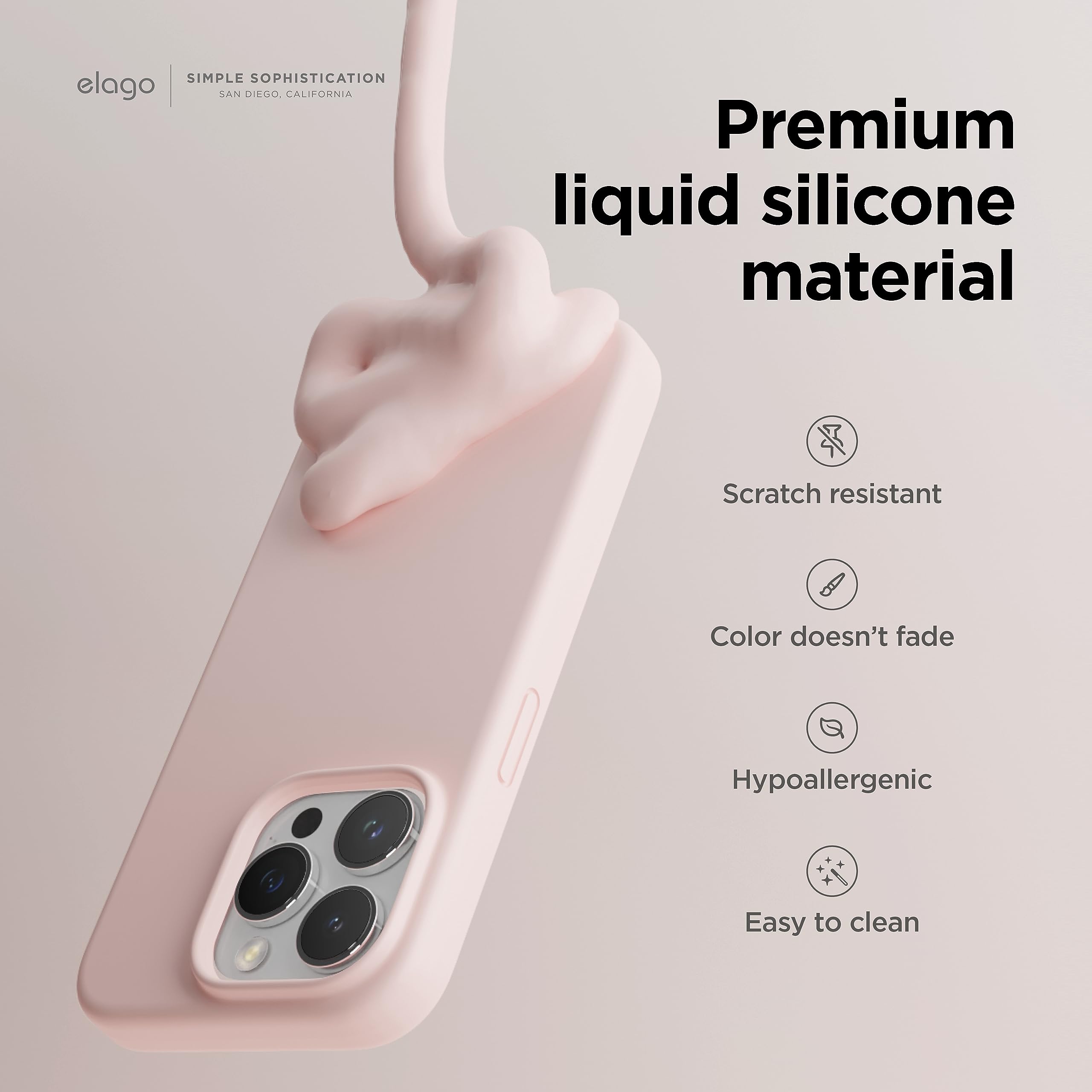 Foto 4 pulgar | Funda De Teléfono Elago De Silicona Líquida A Prueba De Golpes Para Iphone 15 Pro Max - Venta Internacional.
