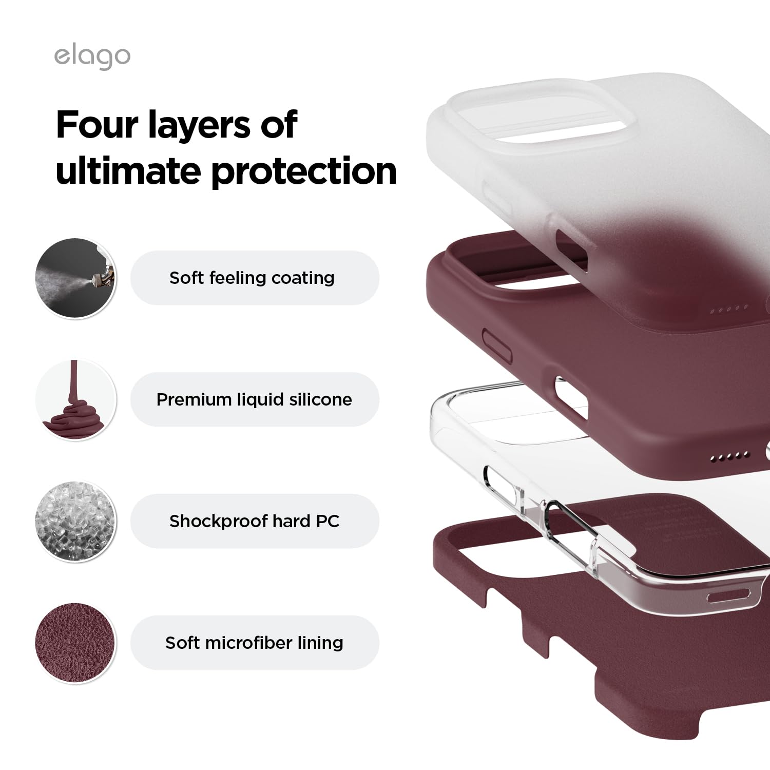 Foto 4 | Funda De Teléfono Elago Compatible Con Iphone 16 Pro Liquid Silico - Venta Internacional.