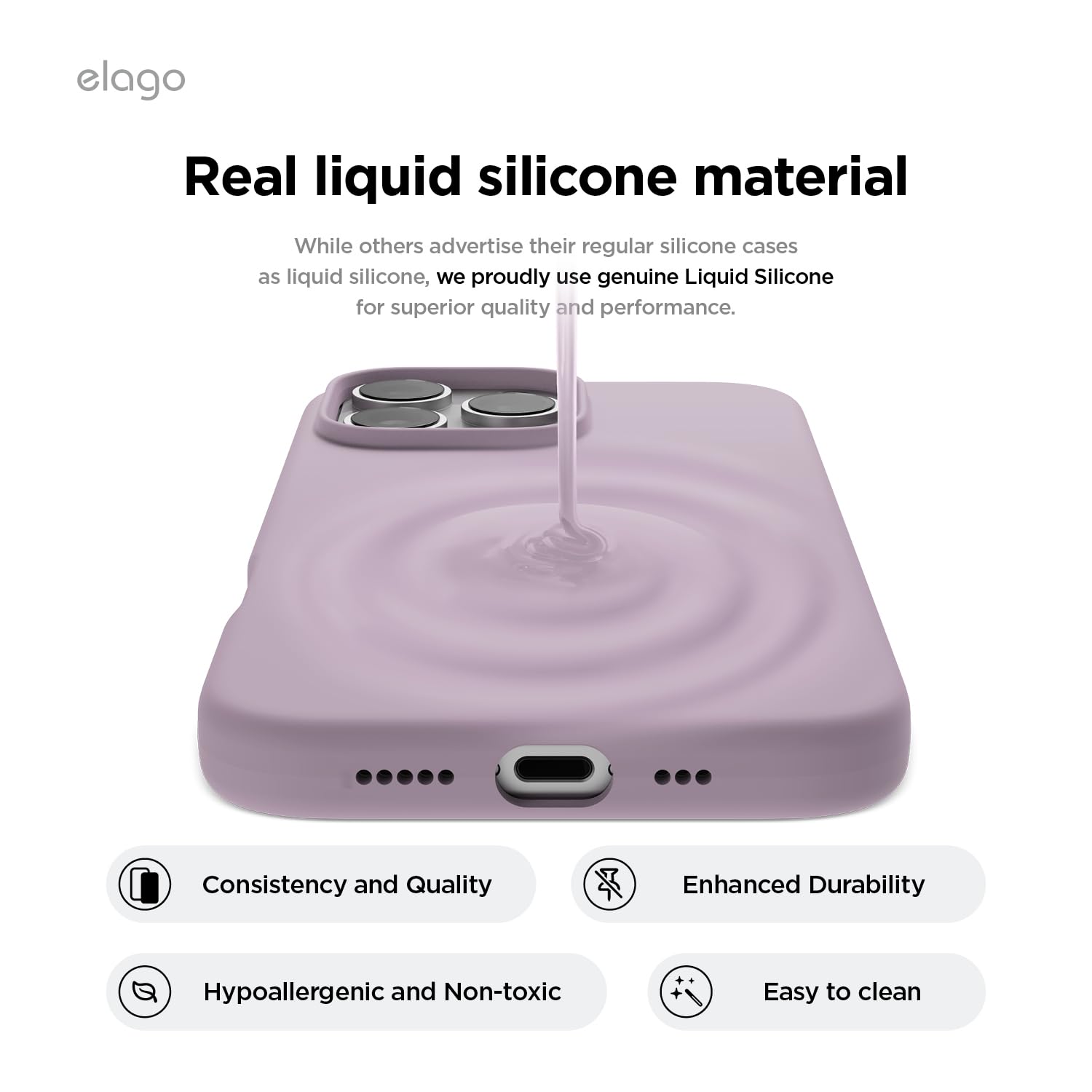 Foto 3 | Funda De Teléfono Elago Compatible Con Iphone 16 Pro Max Soft Purp - Venta Internacional.