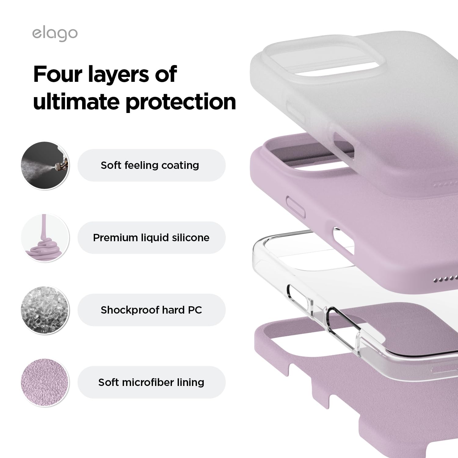 Foto 5 pulgar | Funda De Teléfono Elago Compatible Con Iphone 16 Pro Max Soft Purp - Venta Internacional.