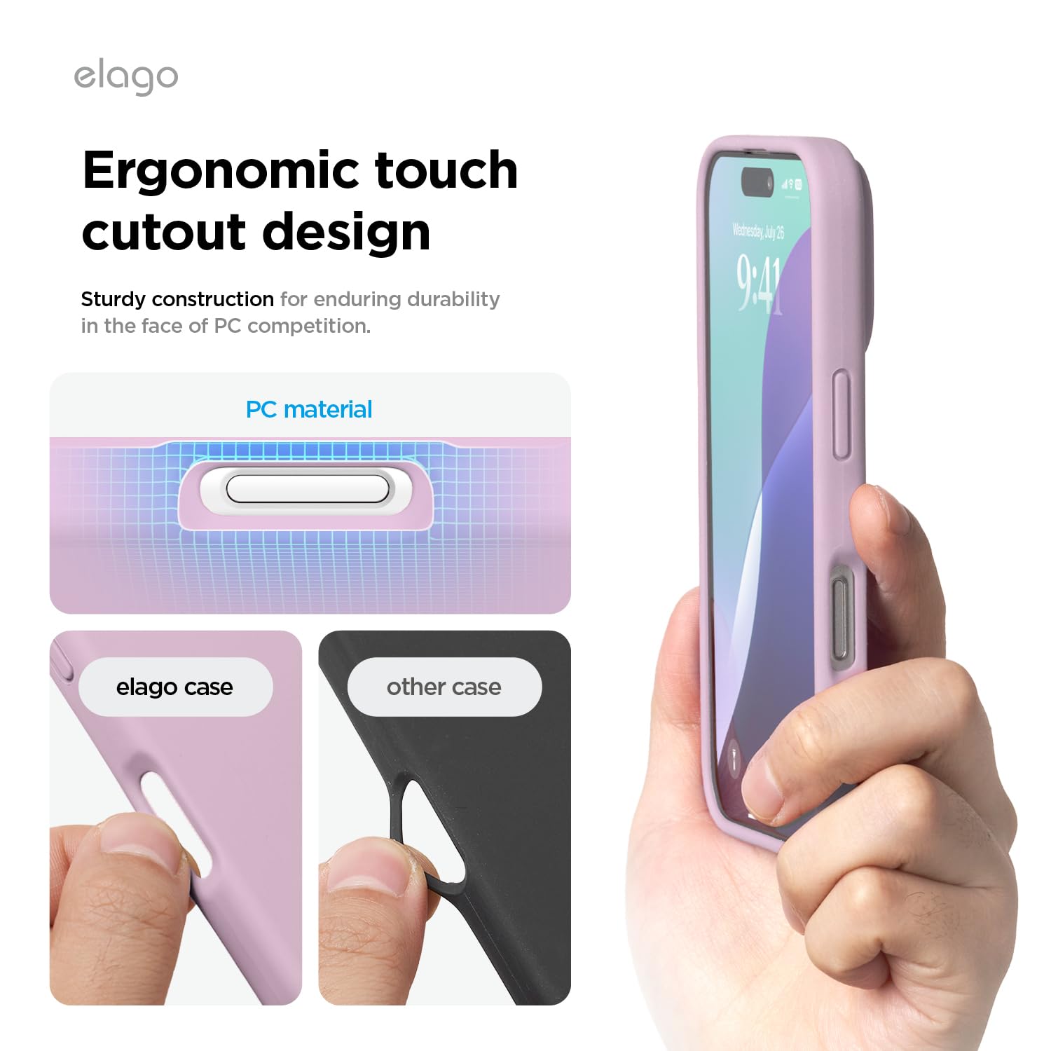 Foto 8 pulgar | Funda De Teléfono Elago Compatible Con Iphone 16 Pro Max Soft Purp - Venta Internacional.