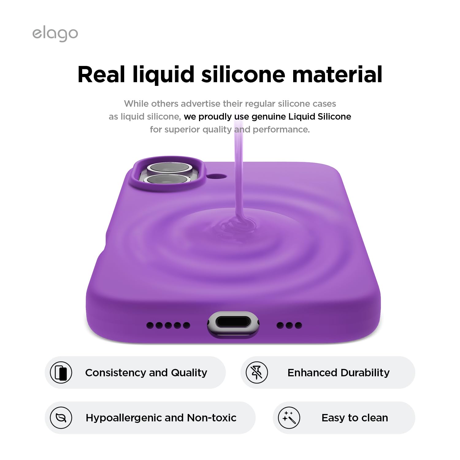 Foto 4 pulgar | Funda De Teléfono Elago Compatible Con Iphone 16, Silicona Líquida - Venta Internacional.