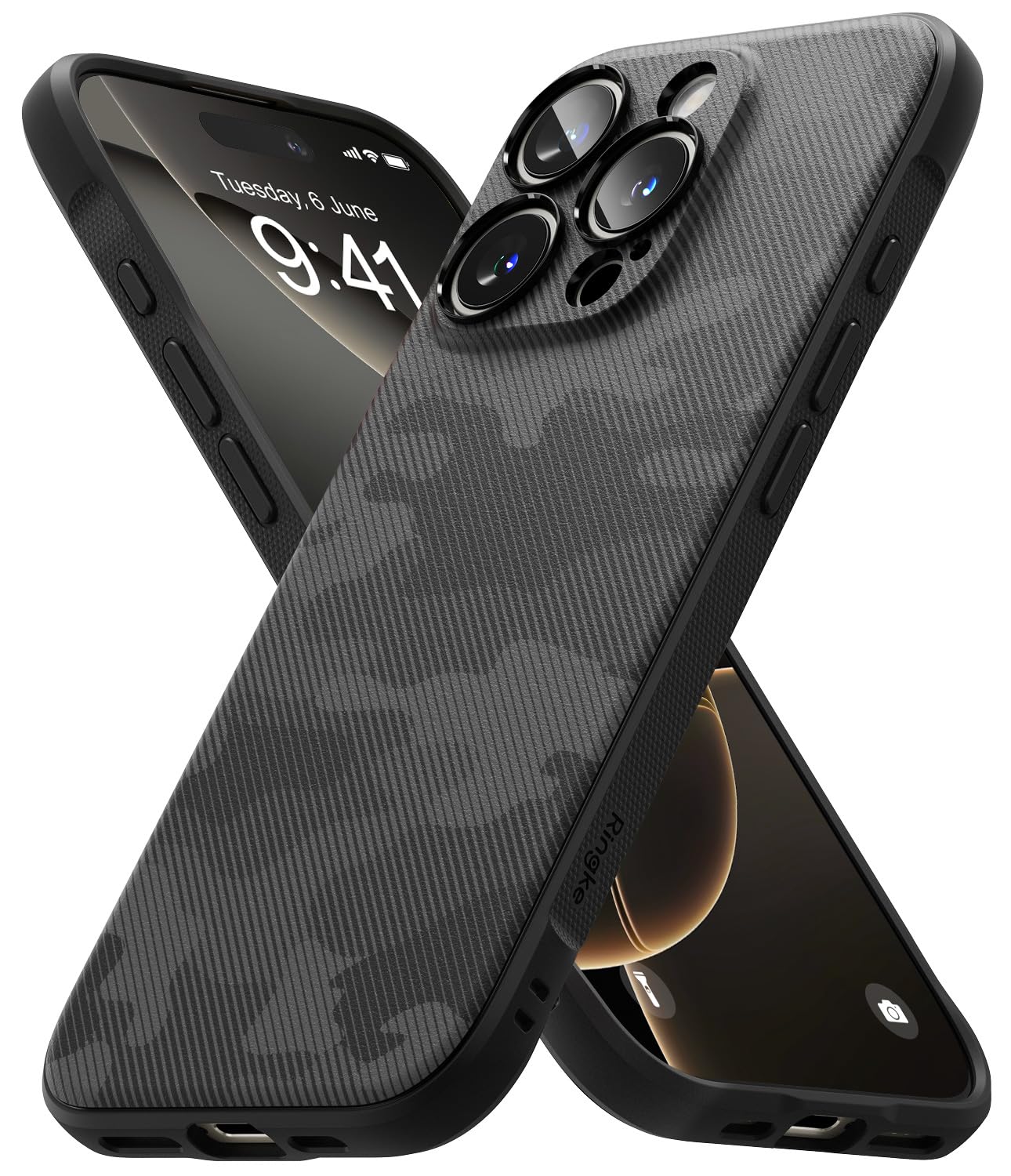 Foto 2 pulgar | Funda De Teléfono Ringke Onyx Camo Black Para Iphone 16 Pro - Venta Internacional.