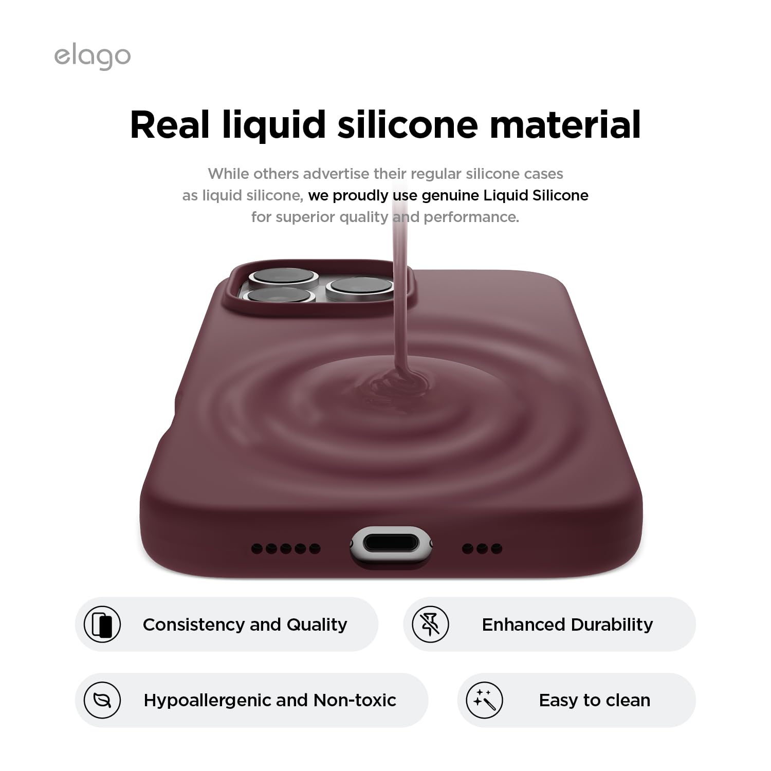 Foto 4 pulgar | Funda De Teléfono Elago Compatible Con Iphone 16 Pro Max Burgundy - Venta Internacional.
