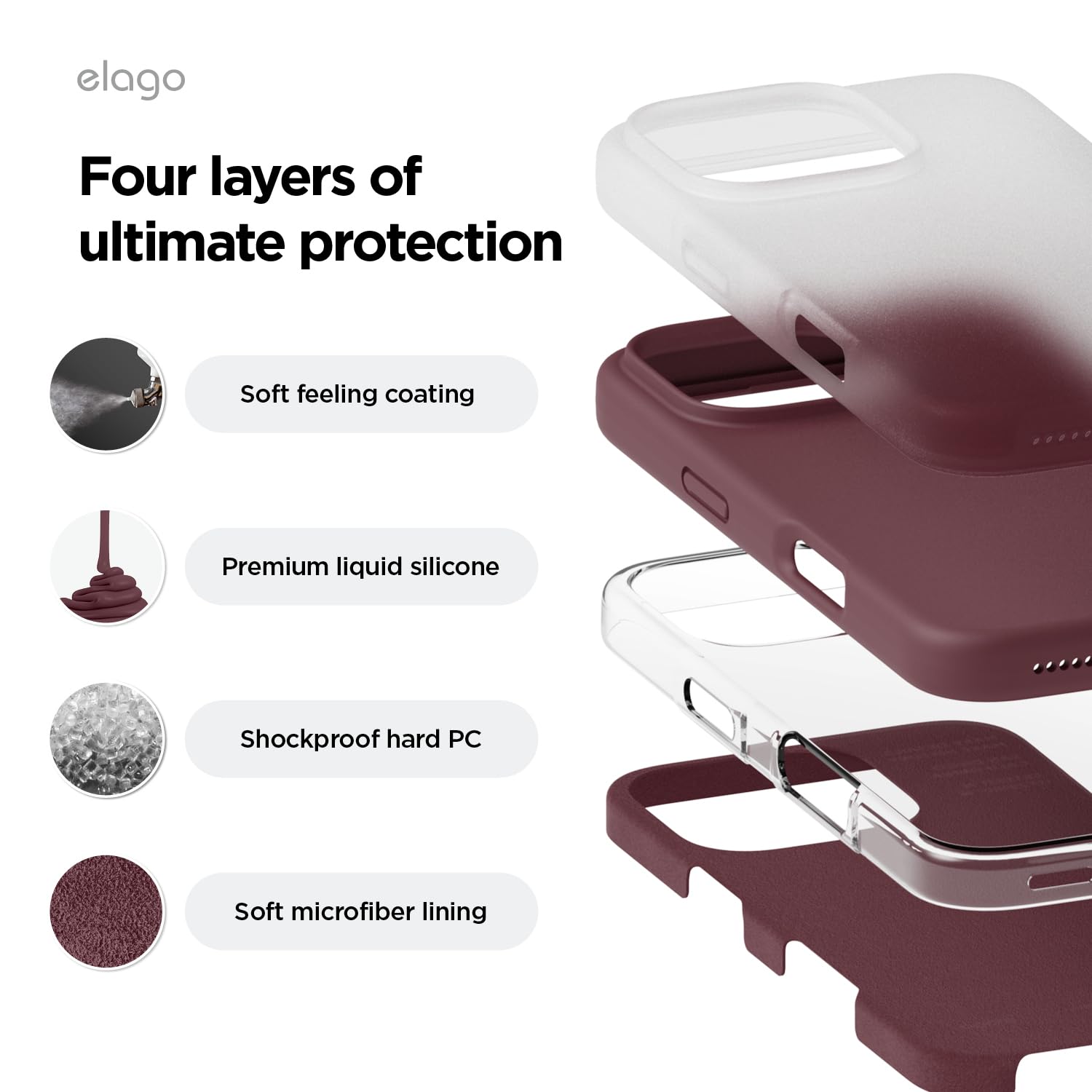 Foto 5 pulgar | Funda De Teléfono Elago Compatible Con Iphone 16 Pro Max Burgundy - Venta Internacional.