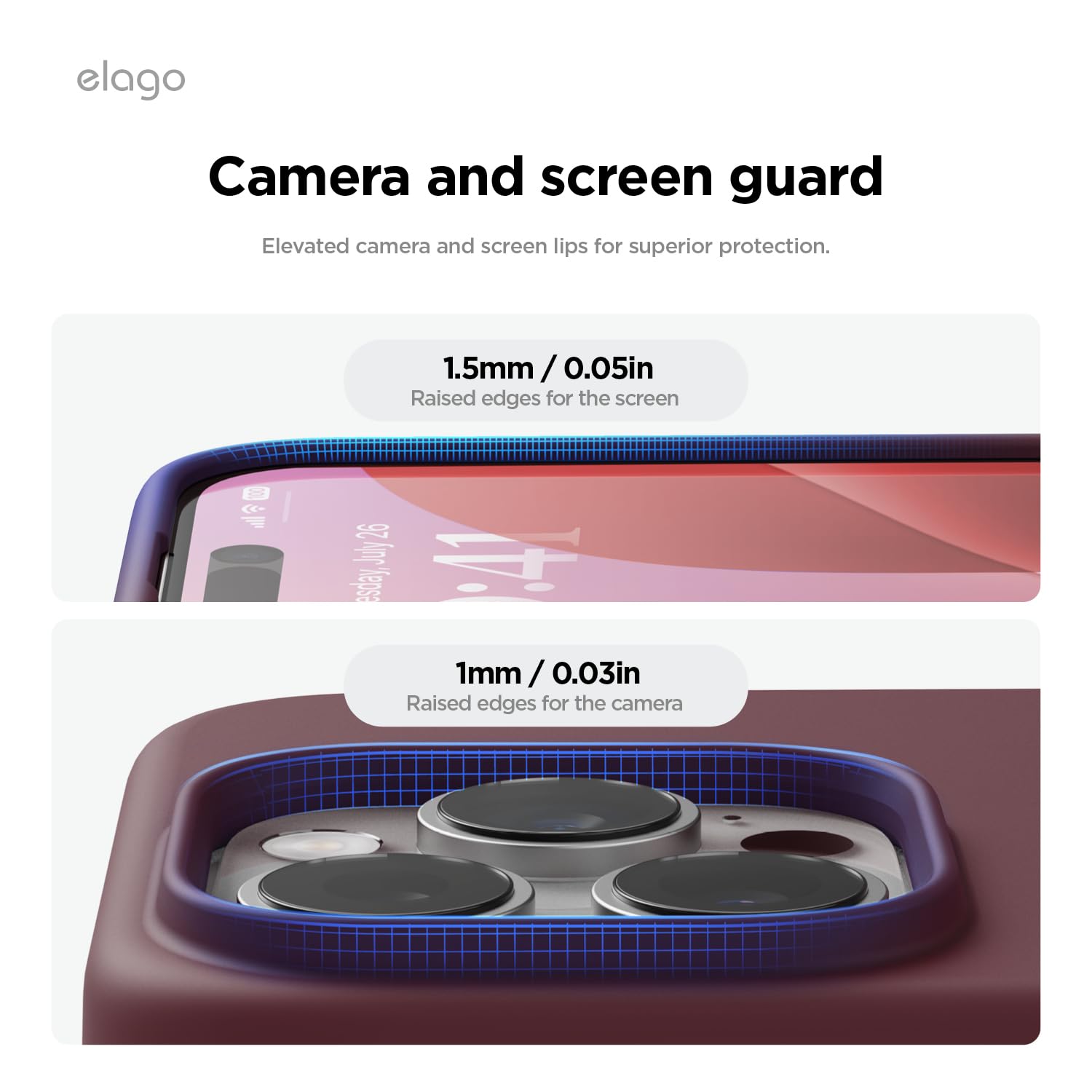 Foto 5 | Funda De Teléfono Elago Compatible Con Iphone 16 Pro Max Burgundy - Venta Internacional.