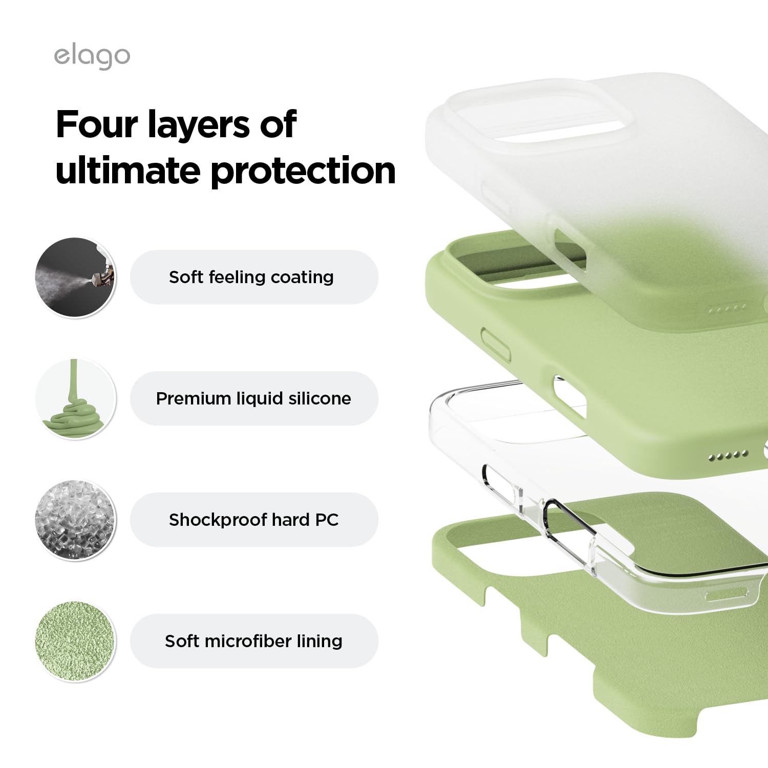 Foto 5 pulgar | Funda Para Teléfono Celago Compatible Con Iphone 16 Pro, Silicona, Color Verde - Venta Internacional.